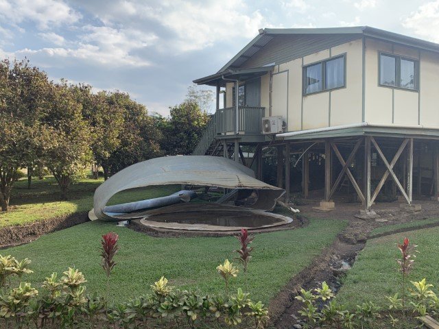  Here’s a water tank that got ravaged next to our Clinic 