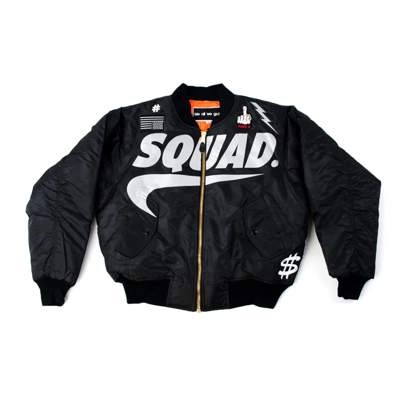 black squad bomber jacket