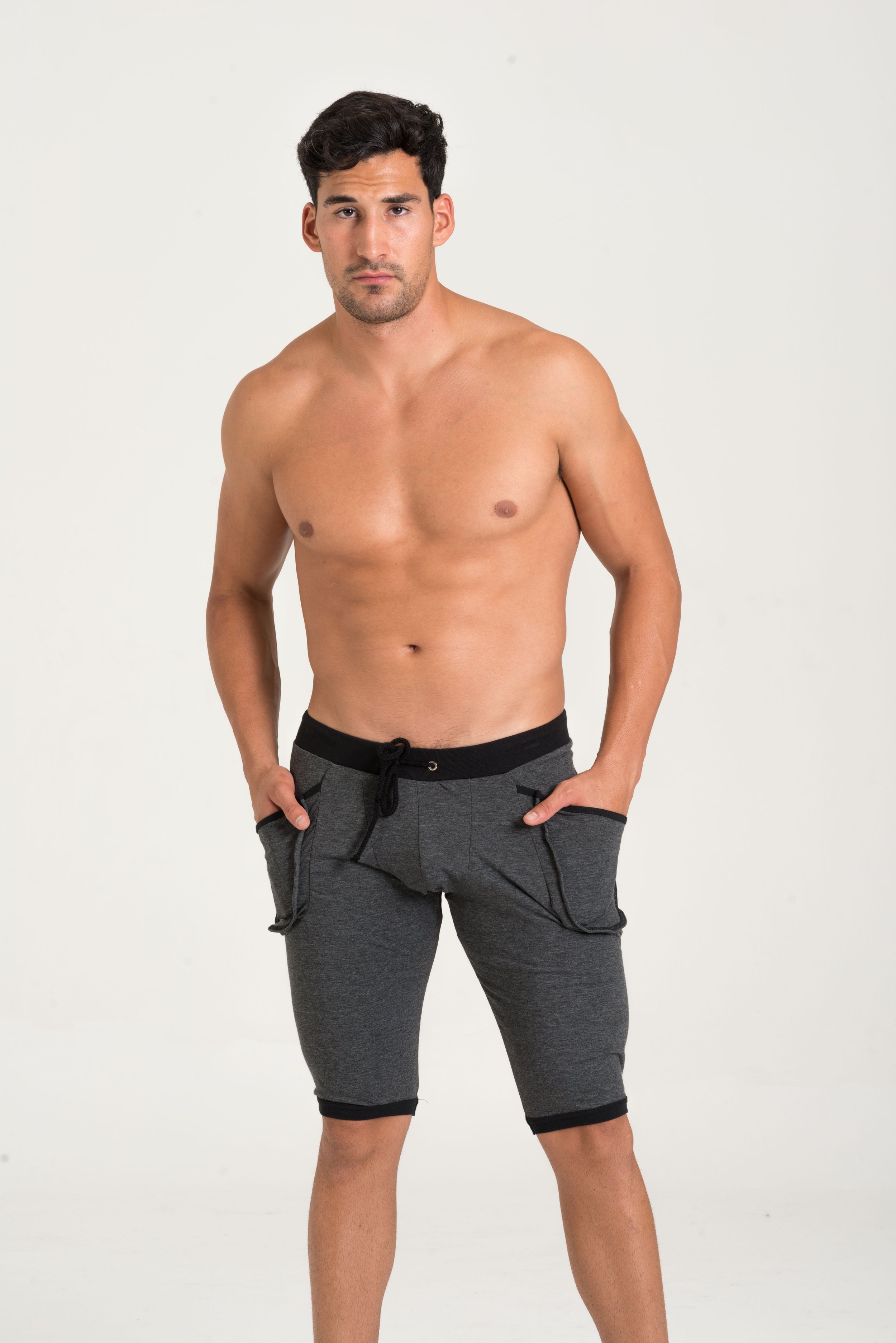 CHARCOAL YOGA SHORTS — TOOLBOX MEN'S 