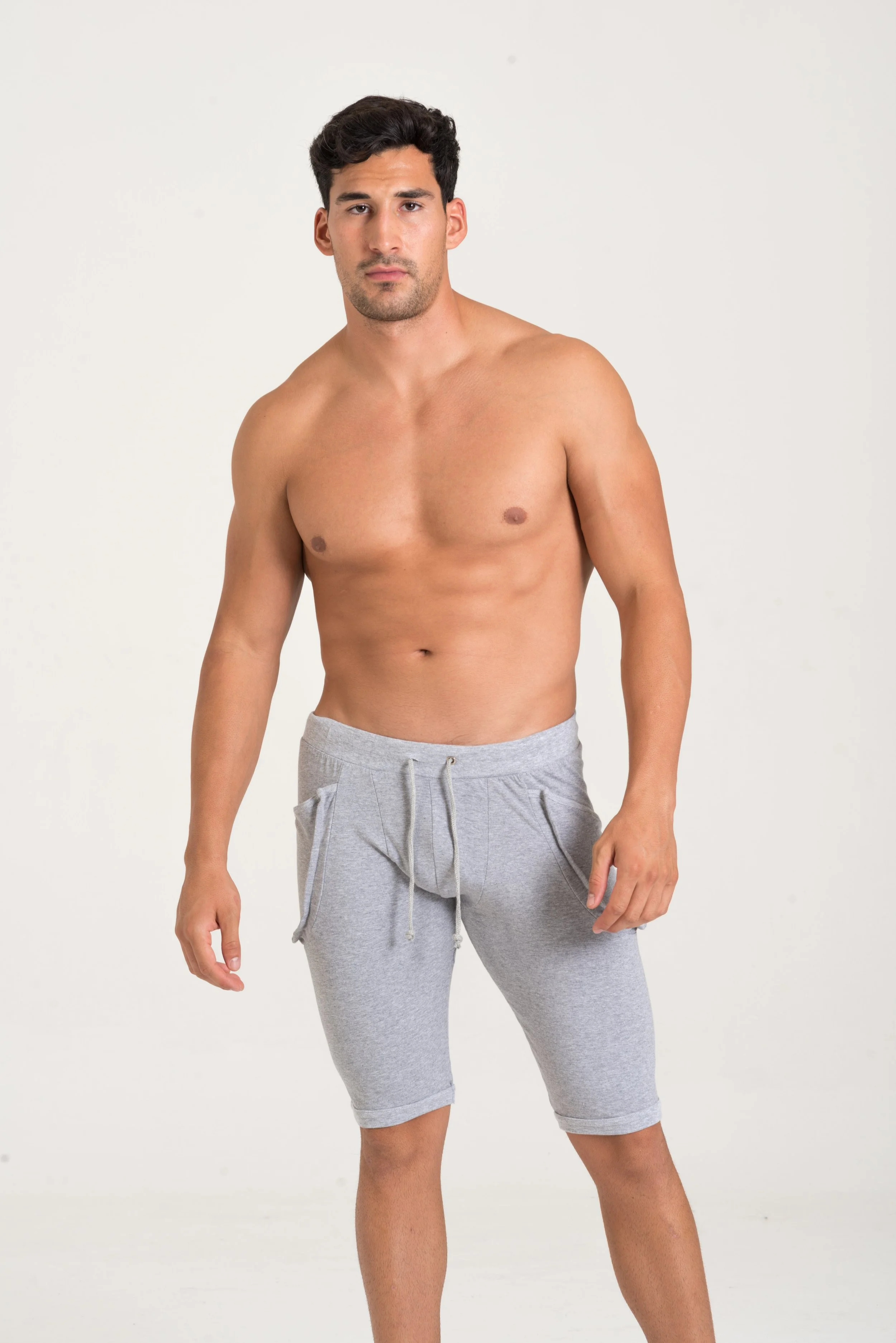 HEATHER GREY YOGA SHORTS — TOOLBOX MEN 
