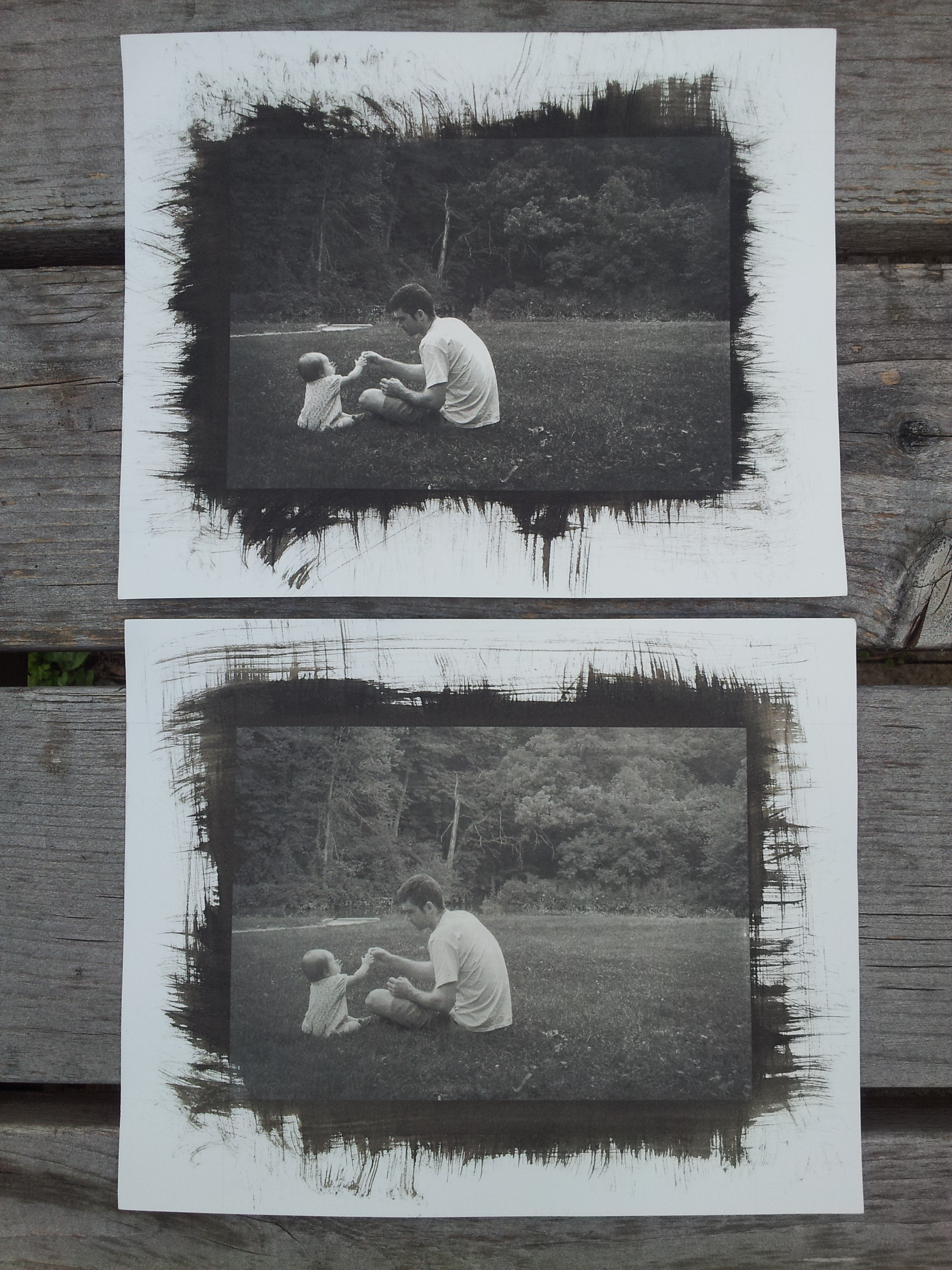 Platinum Palladium prints. The top one was printed from a digital negative with more contrast.