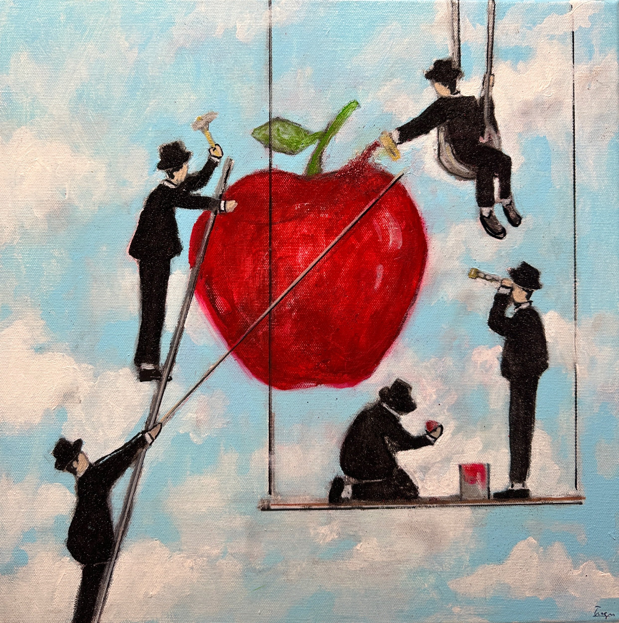 Cleaning an apple