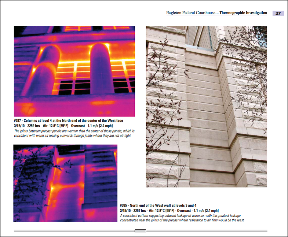 Often, thermal cameras are useful in diagnosing and finding solutions to problems in buildings that result from design and construction defects, and also from complex interactions between the building's HVAC systems and its exterior enclosure.