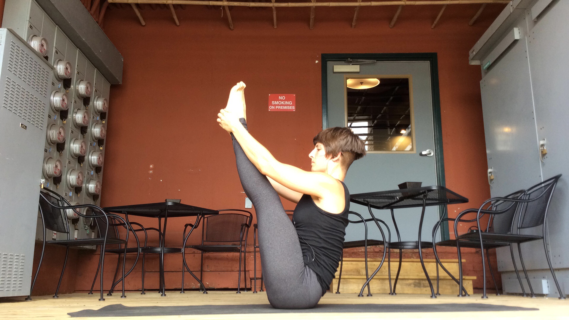 If I look introspective in this posture it is because I'm going deep inside to find the core stability to maintain balance while stretching that hammies in this pose.