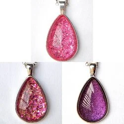 TEARDROP GLASS PENDANT NECKLACES