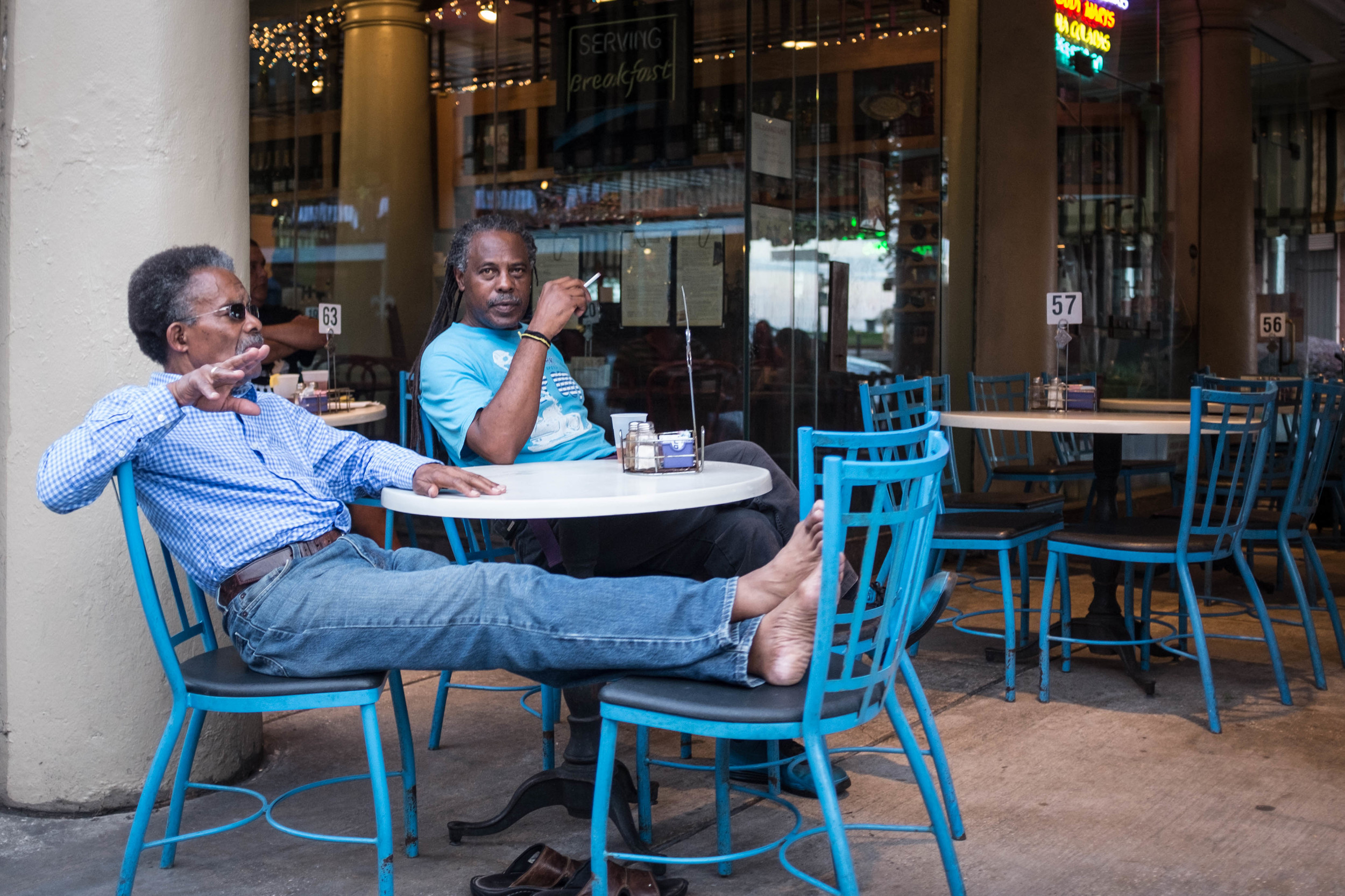  Men at cafe in French Quarter New Orleans, LA Fuji X100T 6.16 