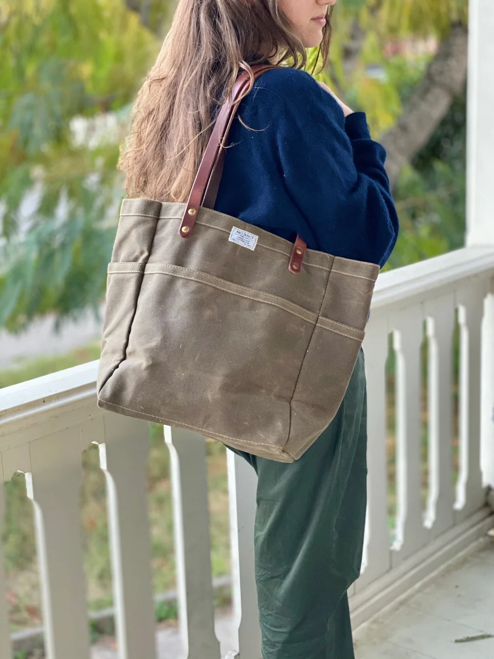 Waxed-Canvas Storage Tote