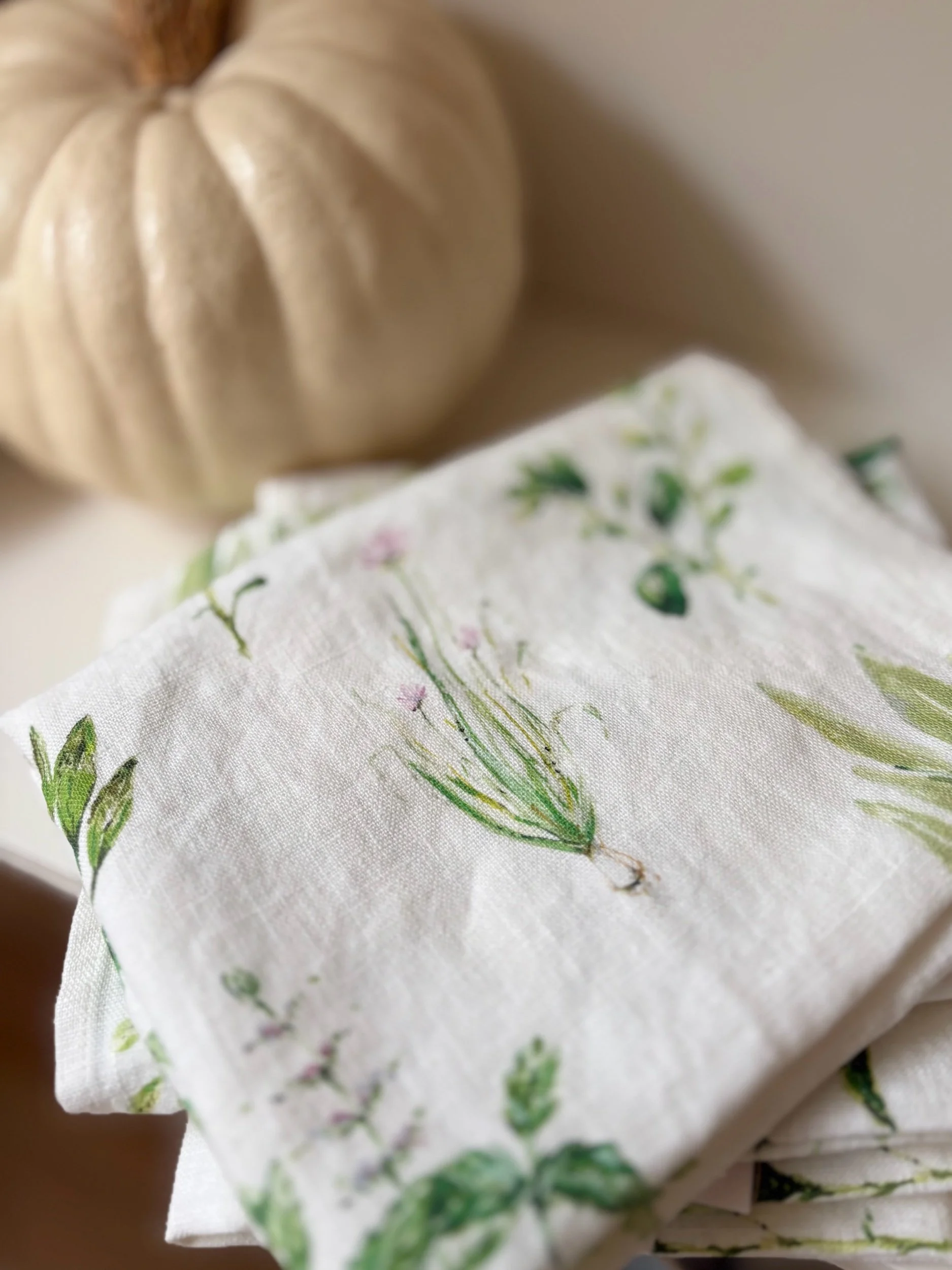 Herbs Linen Tea Towel