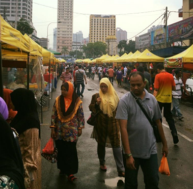 Even torrential downpours will not deter the hungry throngs or dedicated vendors