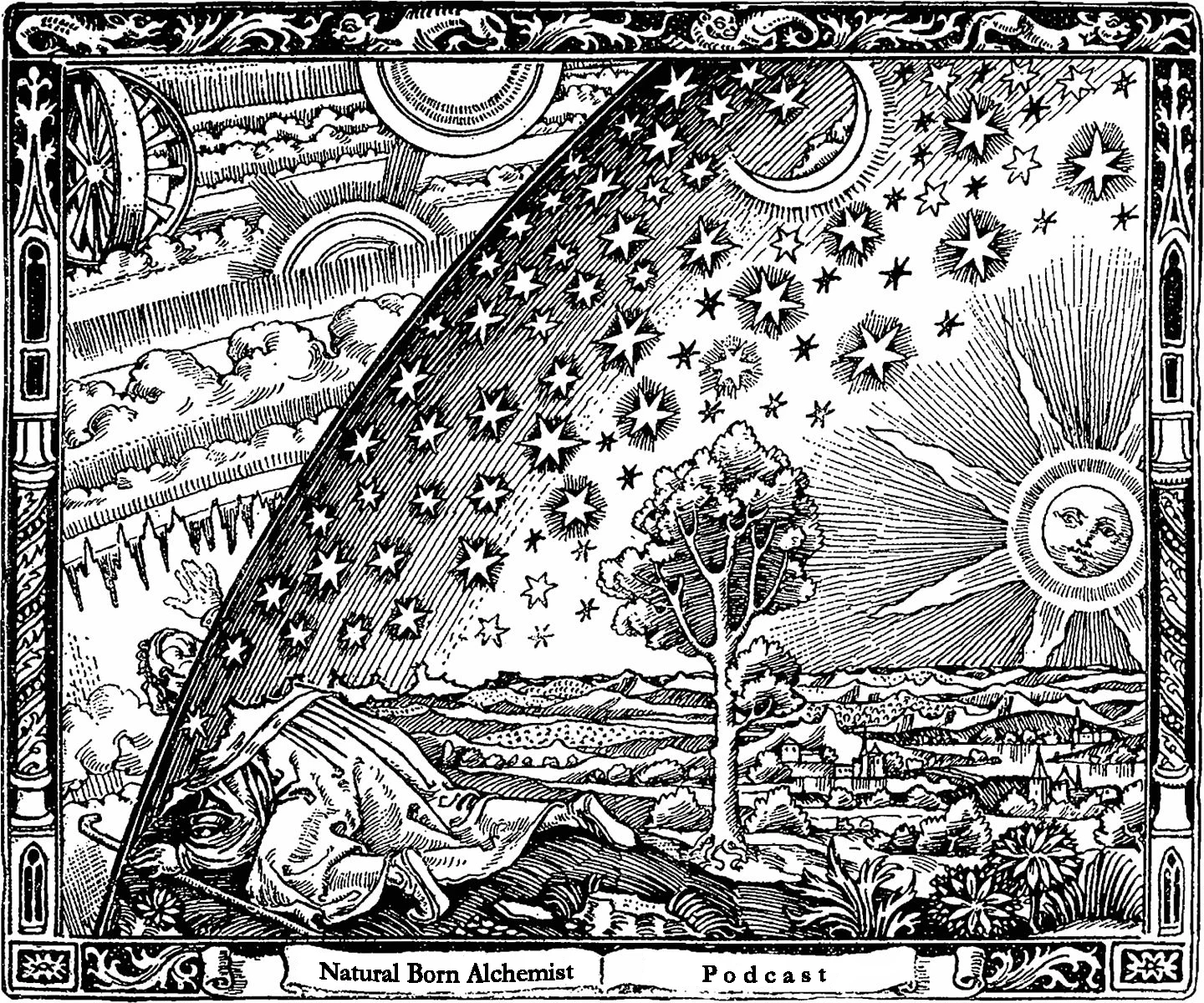 The logo for this podcast is not proof that the Earth is Flat... it is an engraving called The Spiritual Pilgrim. And NO the Earth is not Flath... in fact it does not physically exist.
