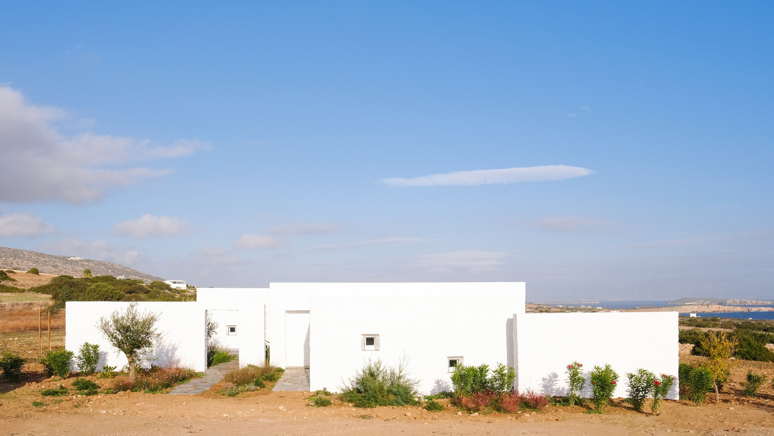 The house is designed for a family of 5. It is situated in a calm and inbuilt area on the island of Paros - facing 180 degrees sea view. Flexibility, variety of circulation and living characteristics were key factor in order to achieve the desired b