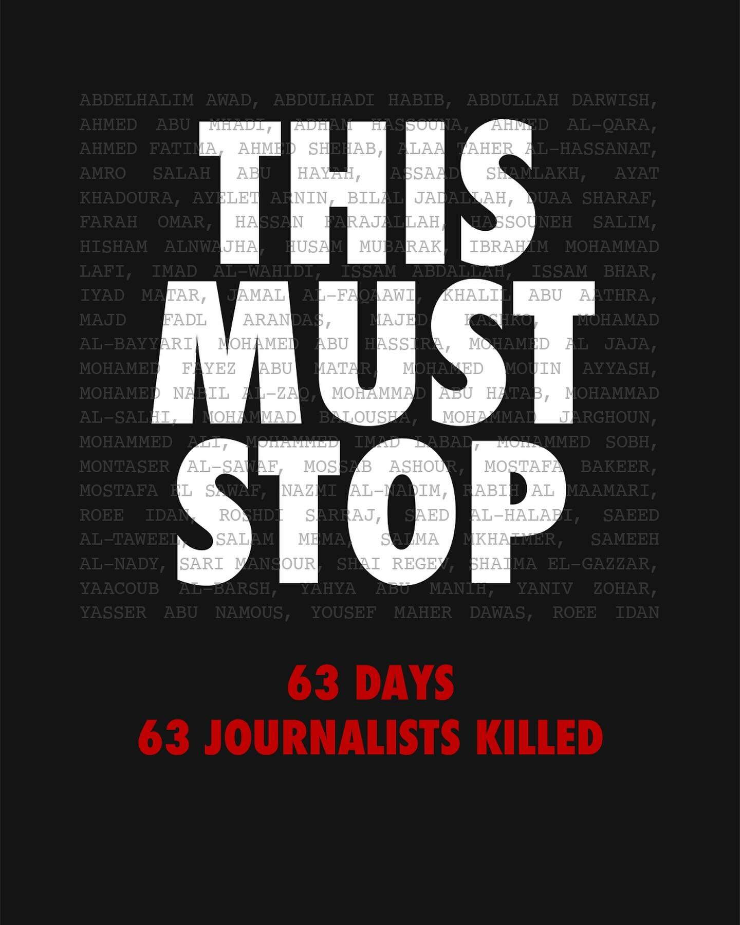 800+ journalists and media workers demand an end to the killing of journalists in Gaza and the wider region. For more information on how to sign on and get involved, see the link in my bio.
#thismuststop
@forourcolleagues