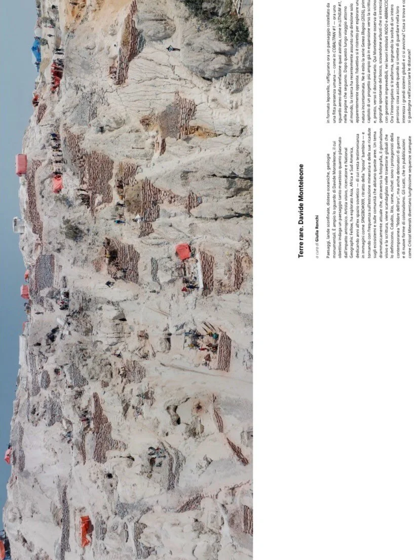 A new portfolio is out on @exibart, published in occasion of the @milanoartweekofficial.
Vast landscapes, oceanic expanses, monumental geology and the slow, relentless mark of human extraction.
From the dense human presence of COBALTMAN #1 to the nea