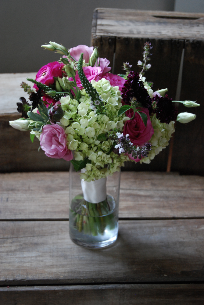 Bridesmaid's bouquet in the shop, photo by Eric Marth