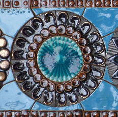 Blue ceramic panel