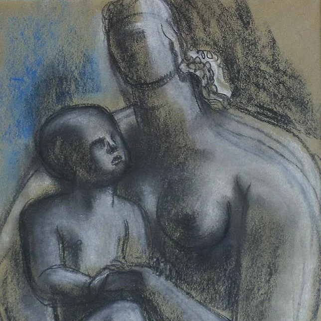 Charcoal &amp; chalk drawing 