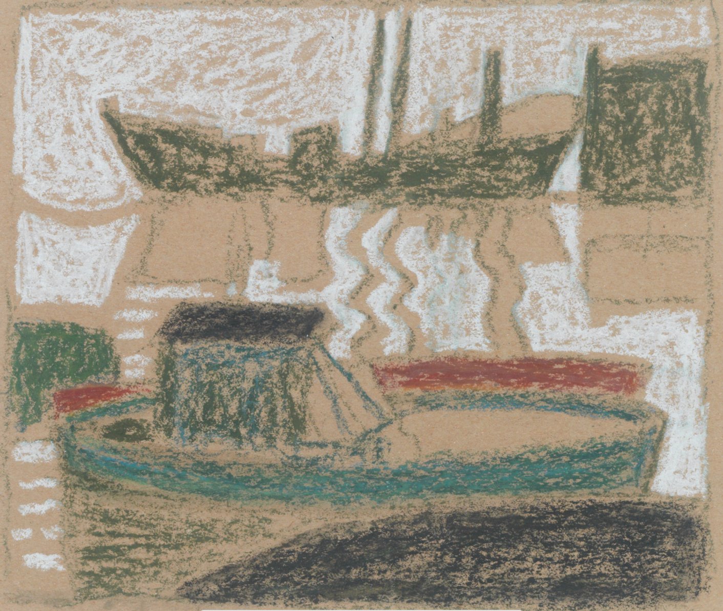 Oil pastel study of boats £650