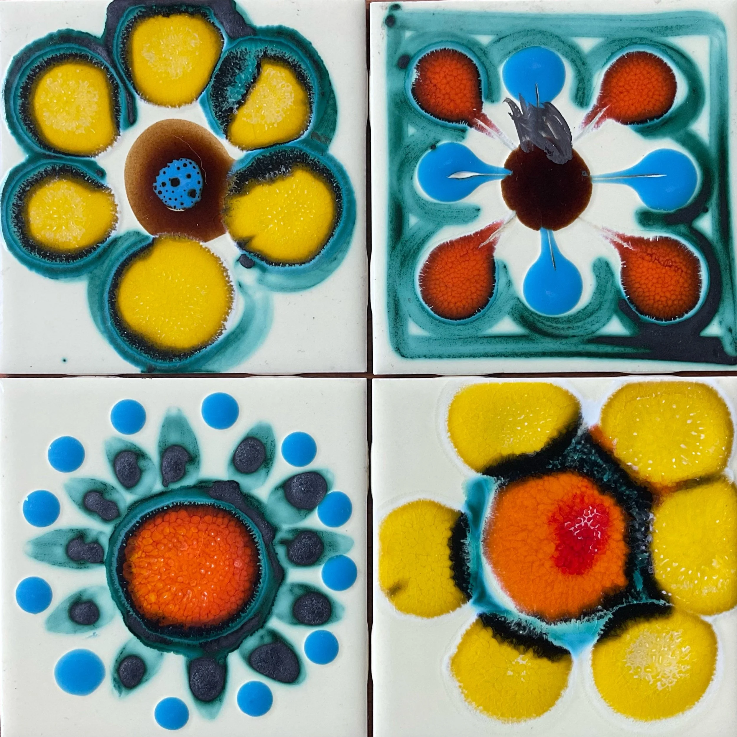 1970’s hand made tiles (9-12)