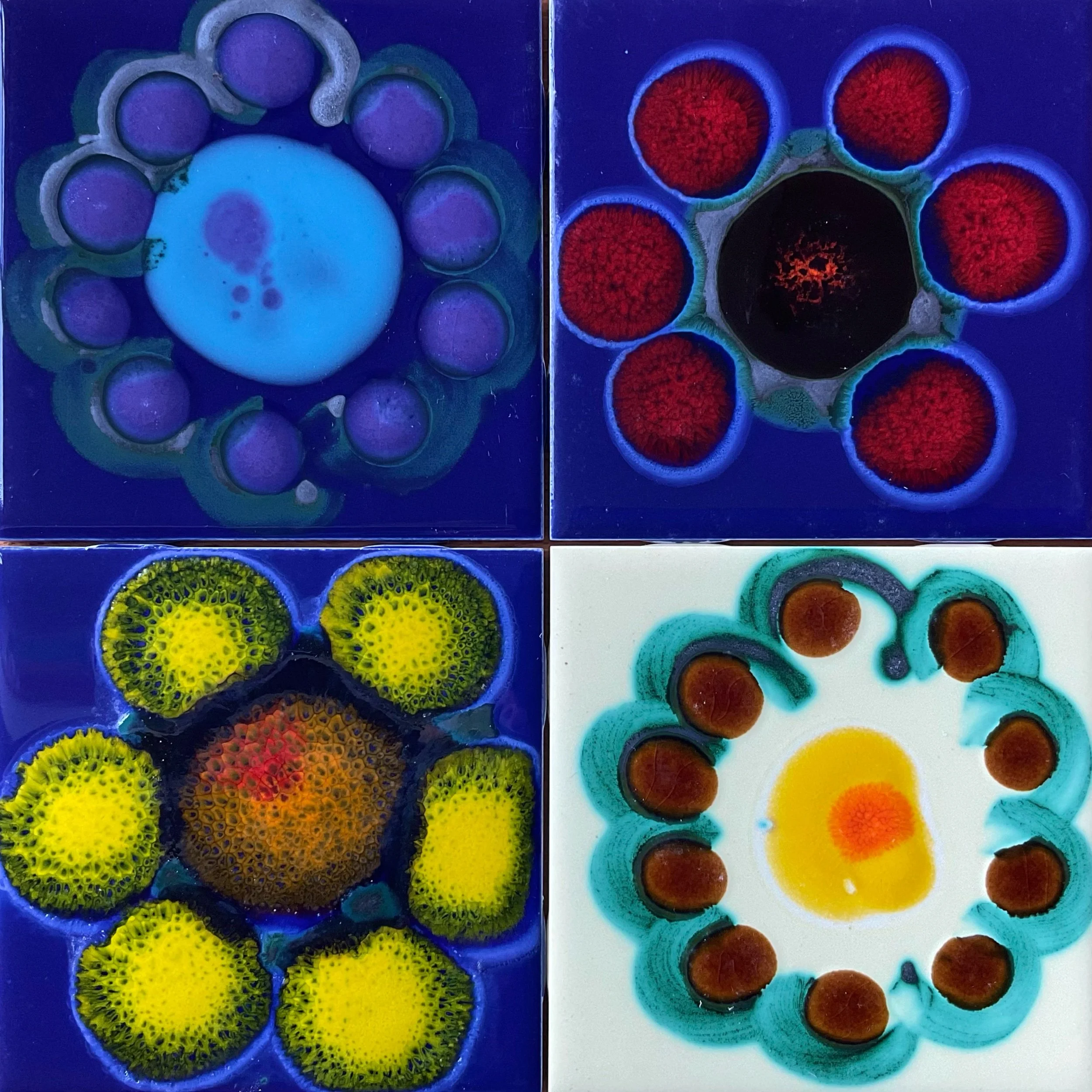 1970’s hand made tiles (13-16)