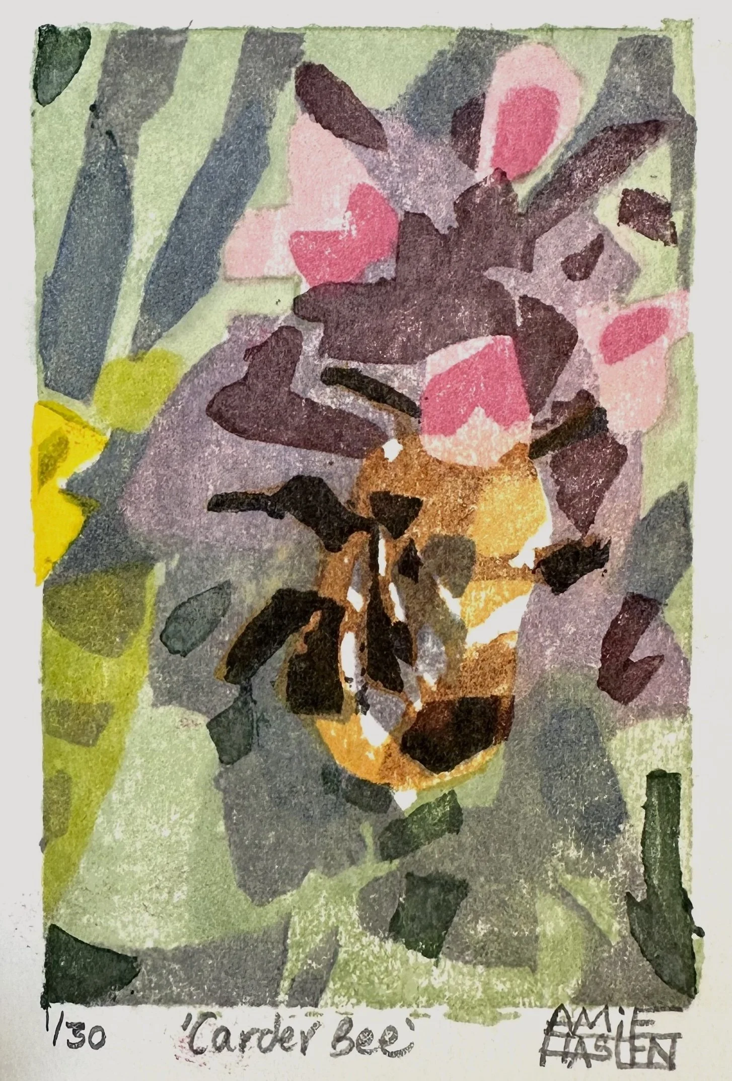 Carder Bee - woodblock