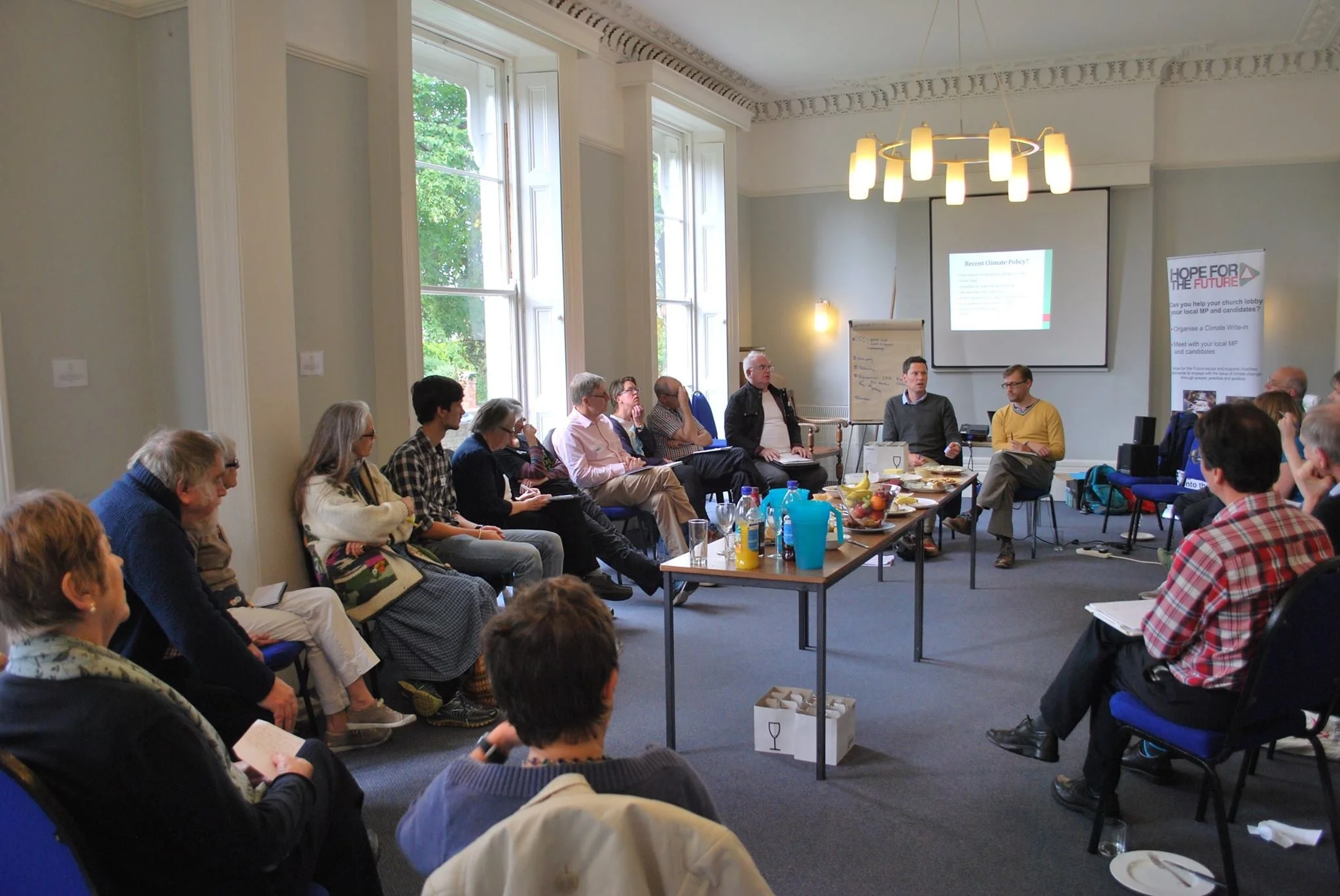 Alex being lobbied by the churches of Cheltenham at a Hope for the Future event in September.