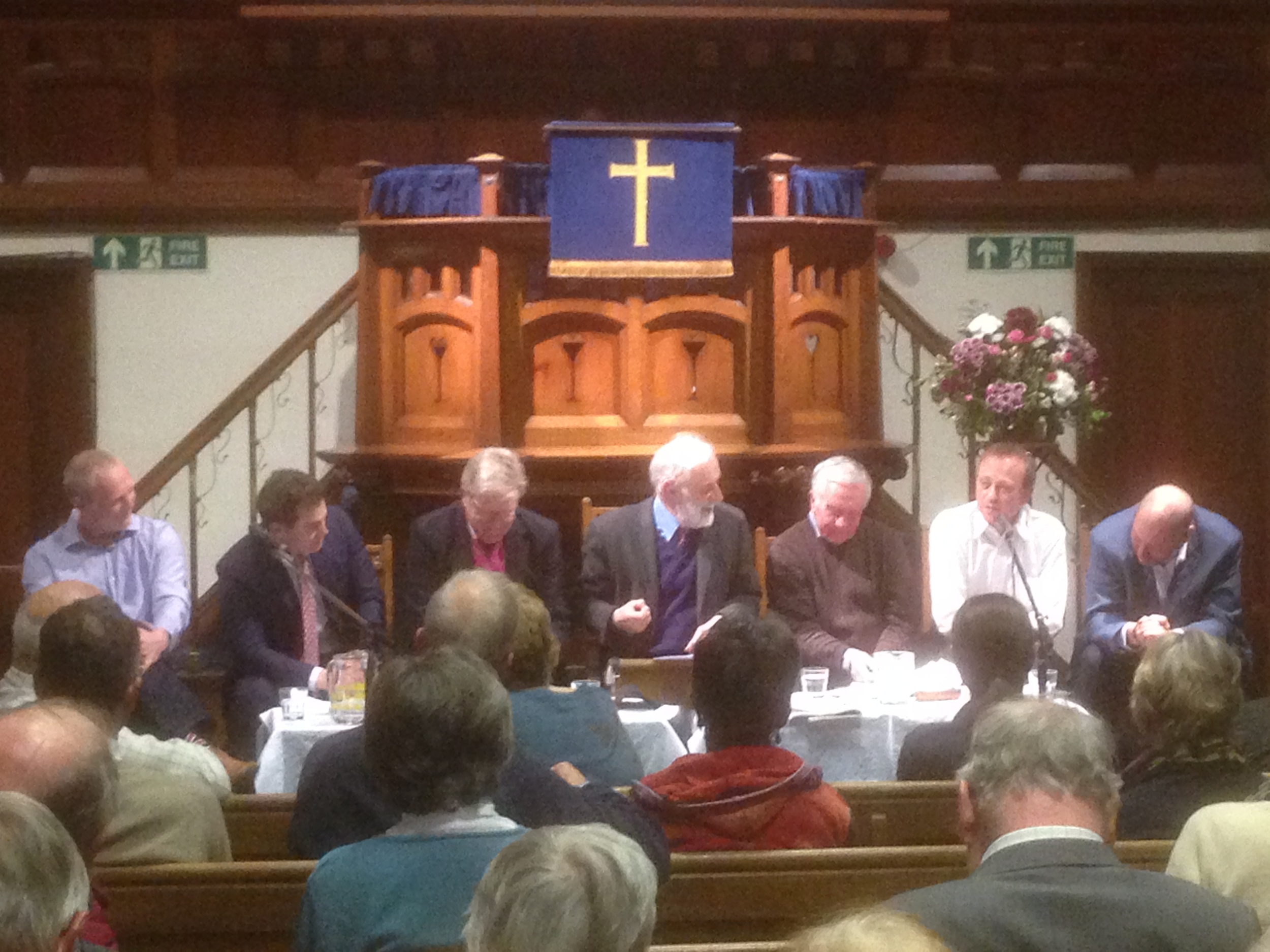Sir Edward (3rd in from the left) with the other panellists. 