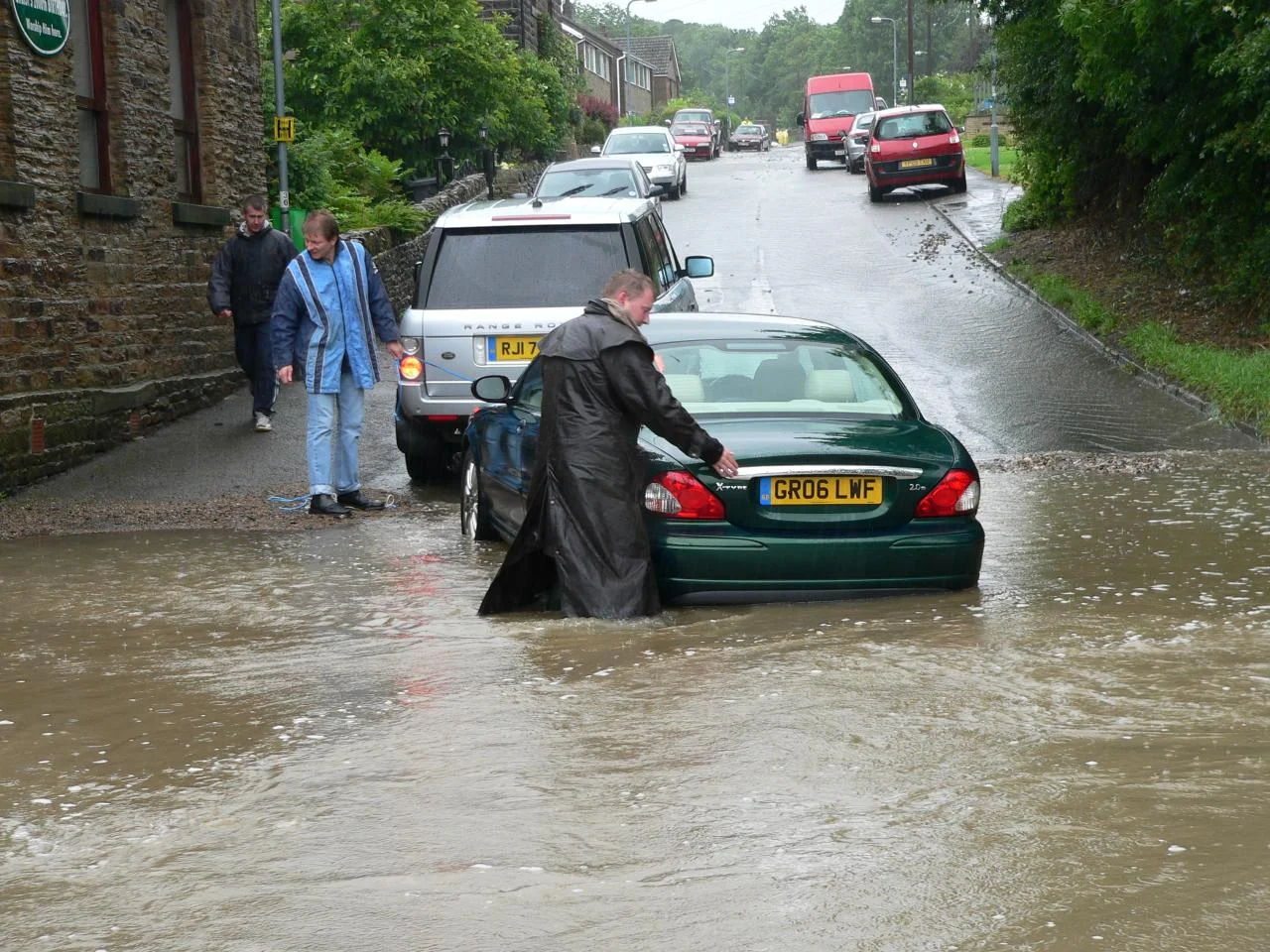 Torrential rainfall in South Yorkshire on the 25th June 2007 led to the beck flooding in the afternoon. Photograph by Wendy North.