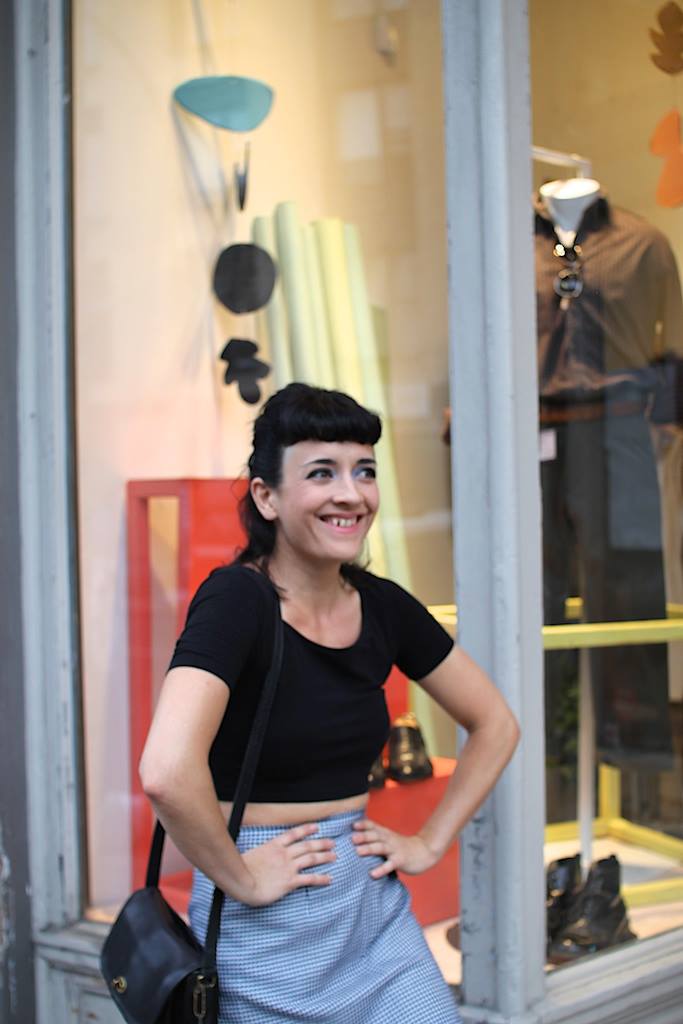 Robyn with her window installation 
