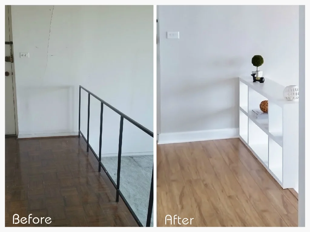  Entry way Railing - Before and After 