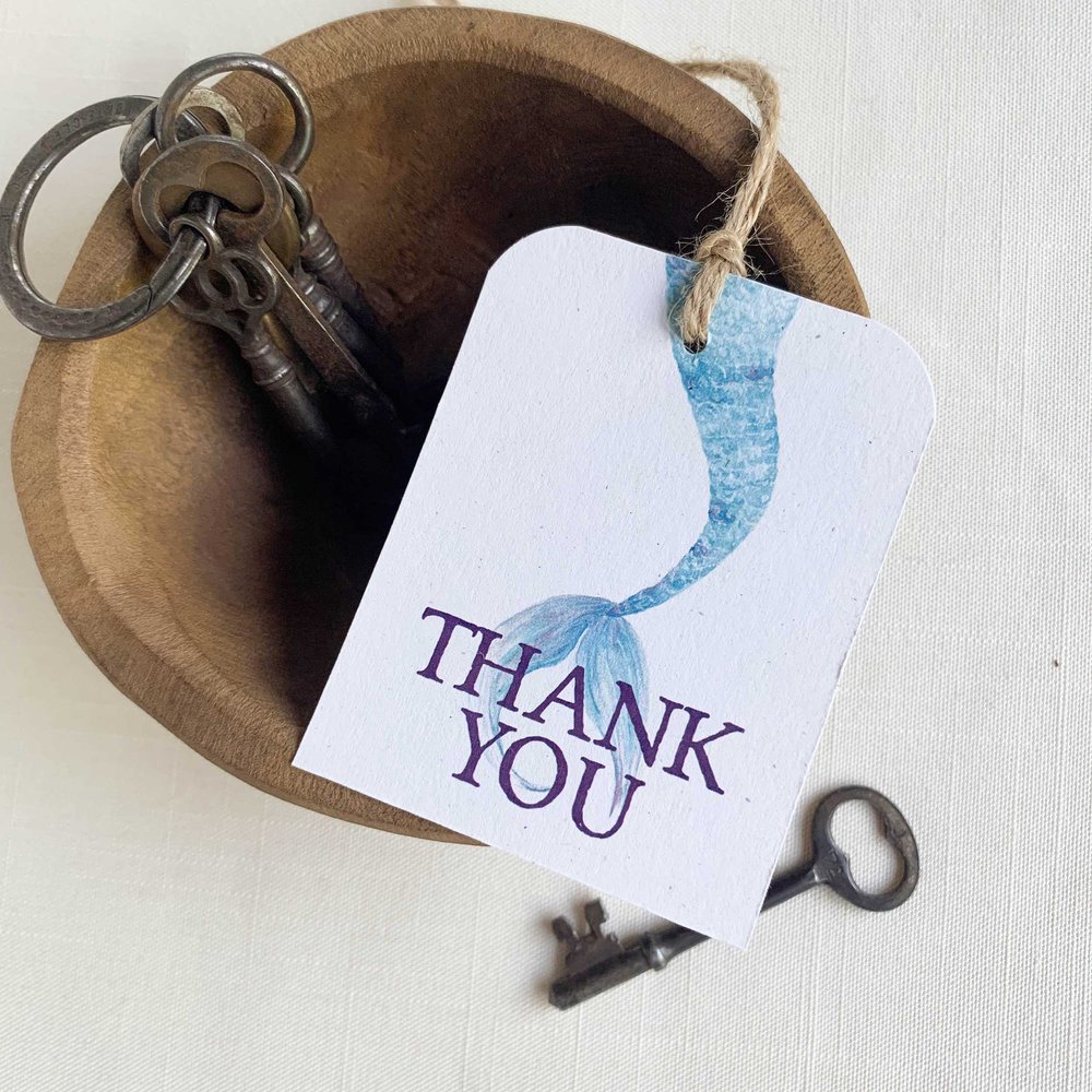 Mermaid Tail Thank You Gift Tags $10.00