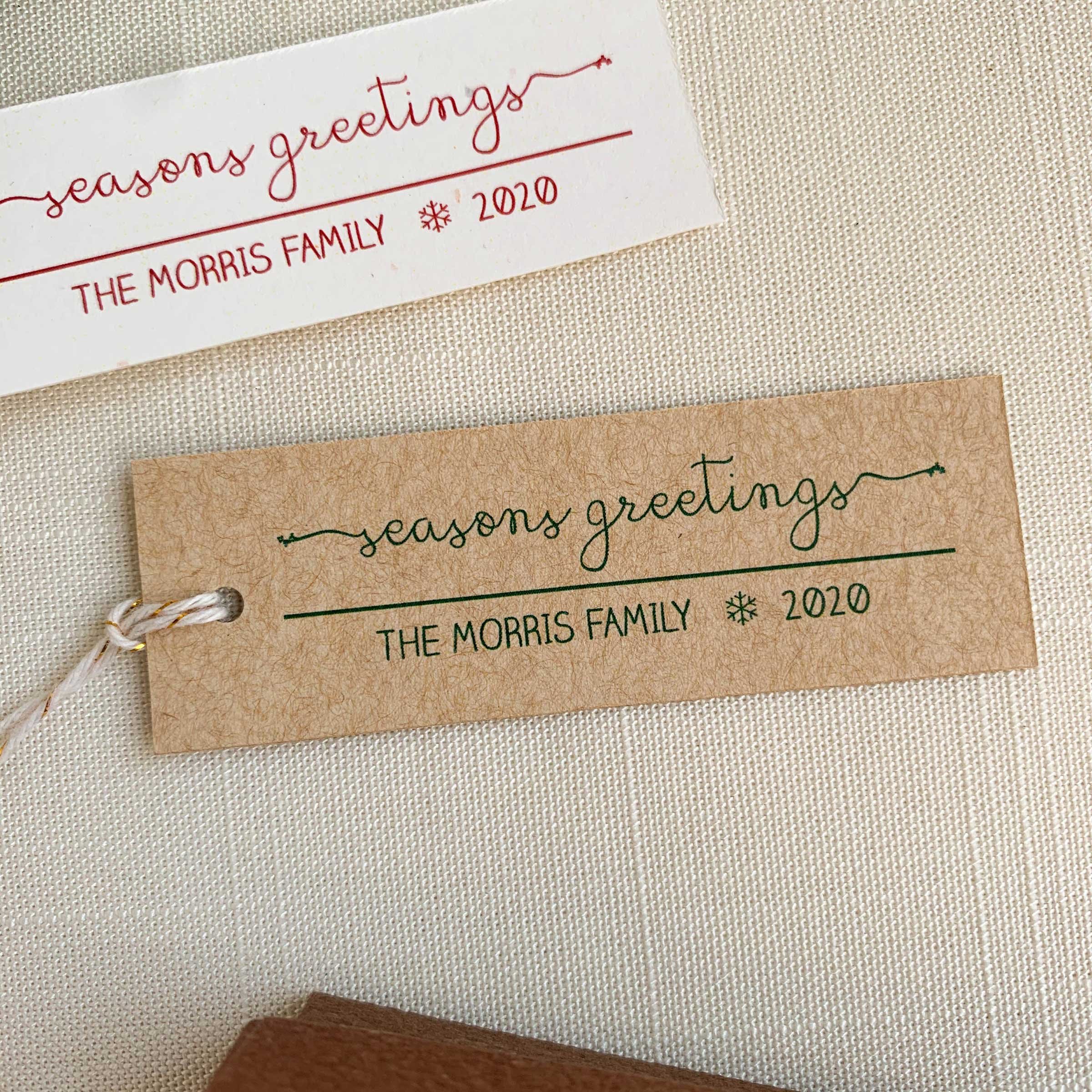Seasons Greetings Personalized Gift Tags