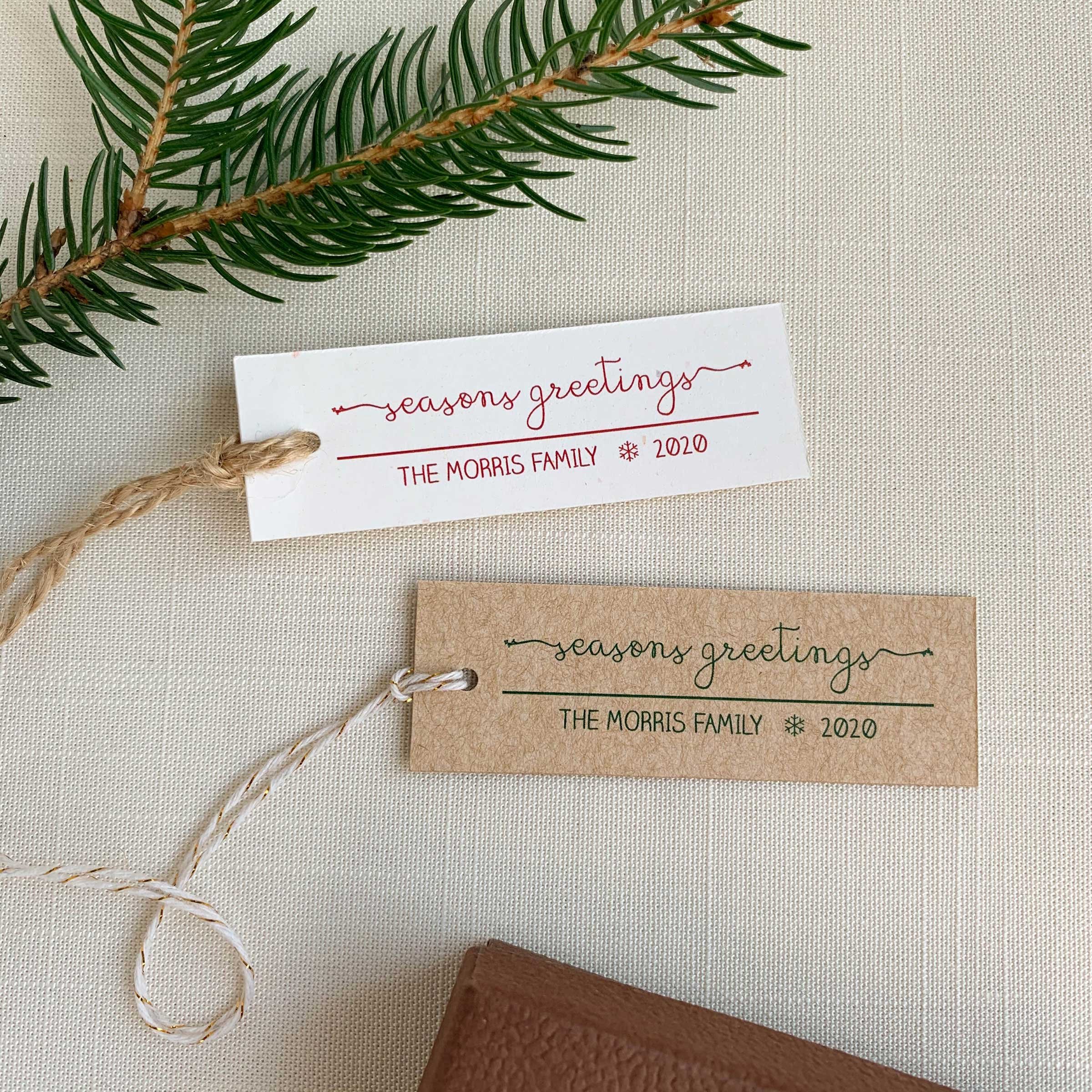 Seasons Greetings Personalized Eco Friendly Gift Tags