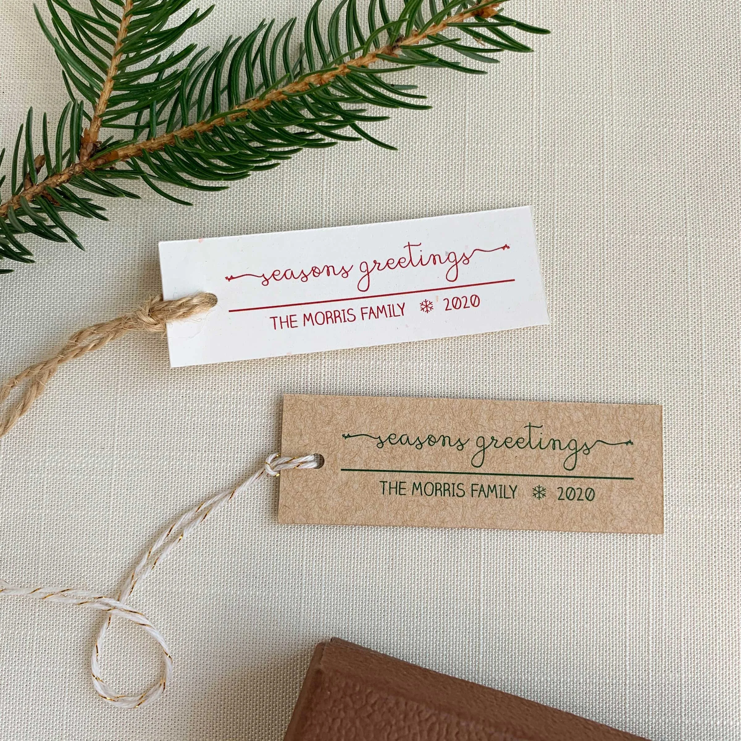 "Seasons Greetings" Personalized Gift Tags