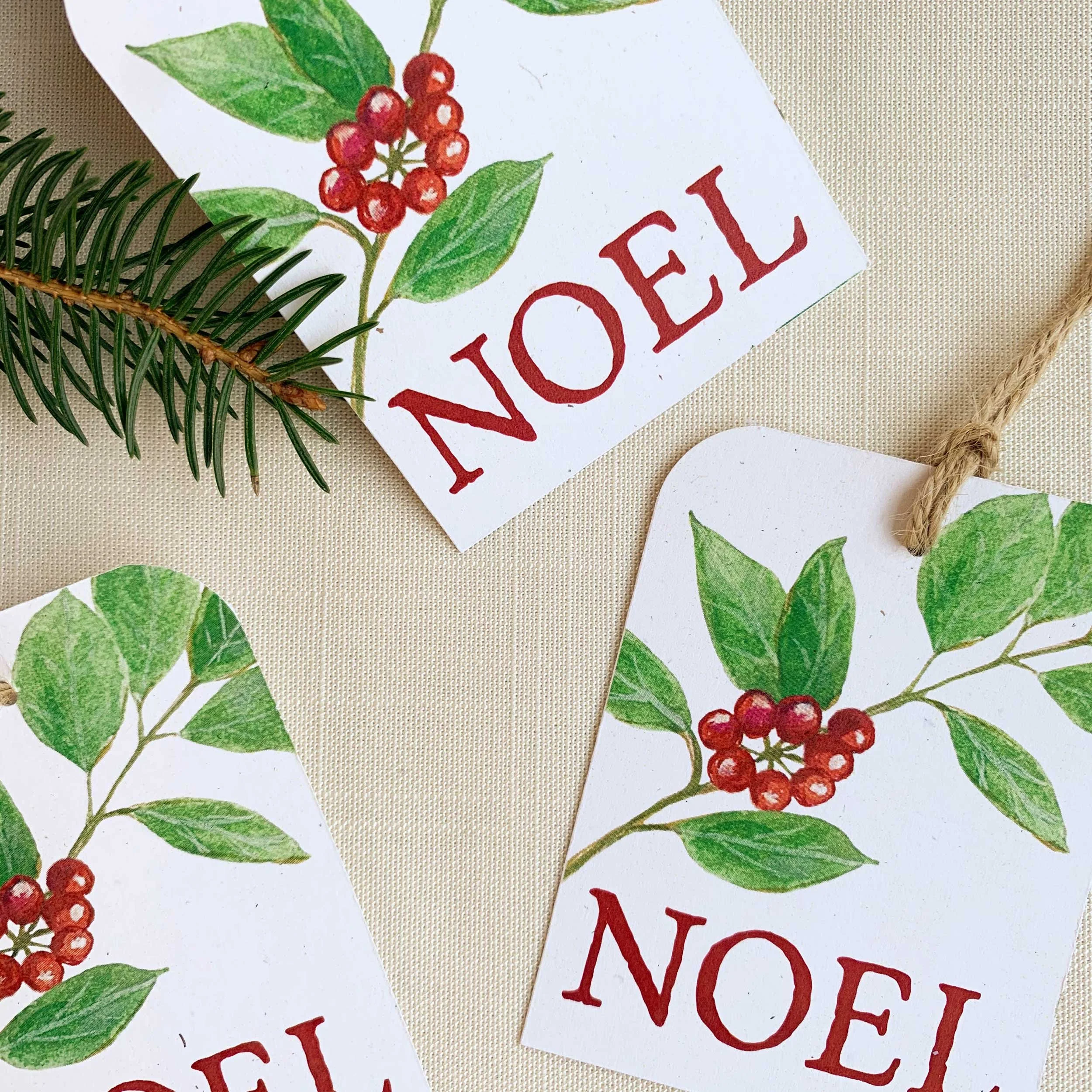 Noel Christmas Gift Tags on eco friendly paper