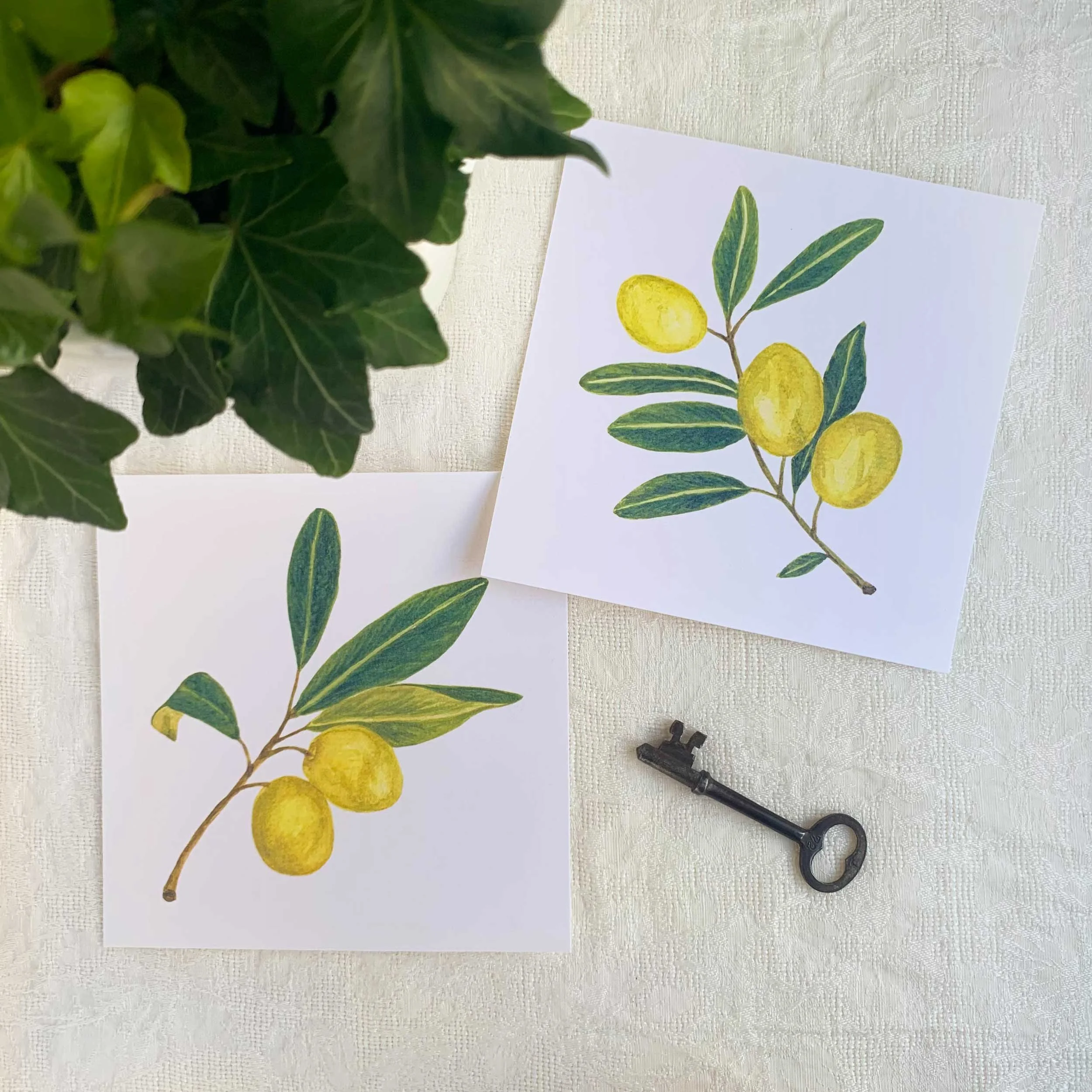 Green Olives Watercolor Art Print