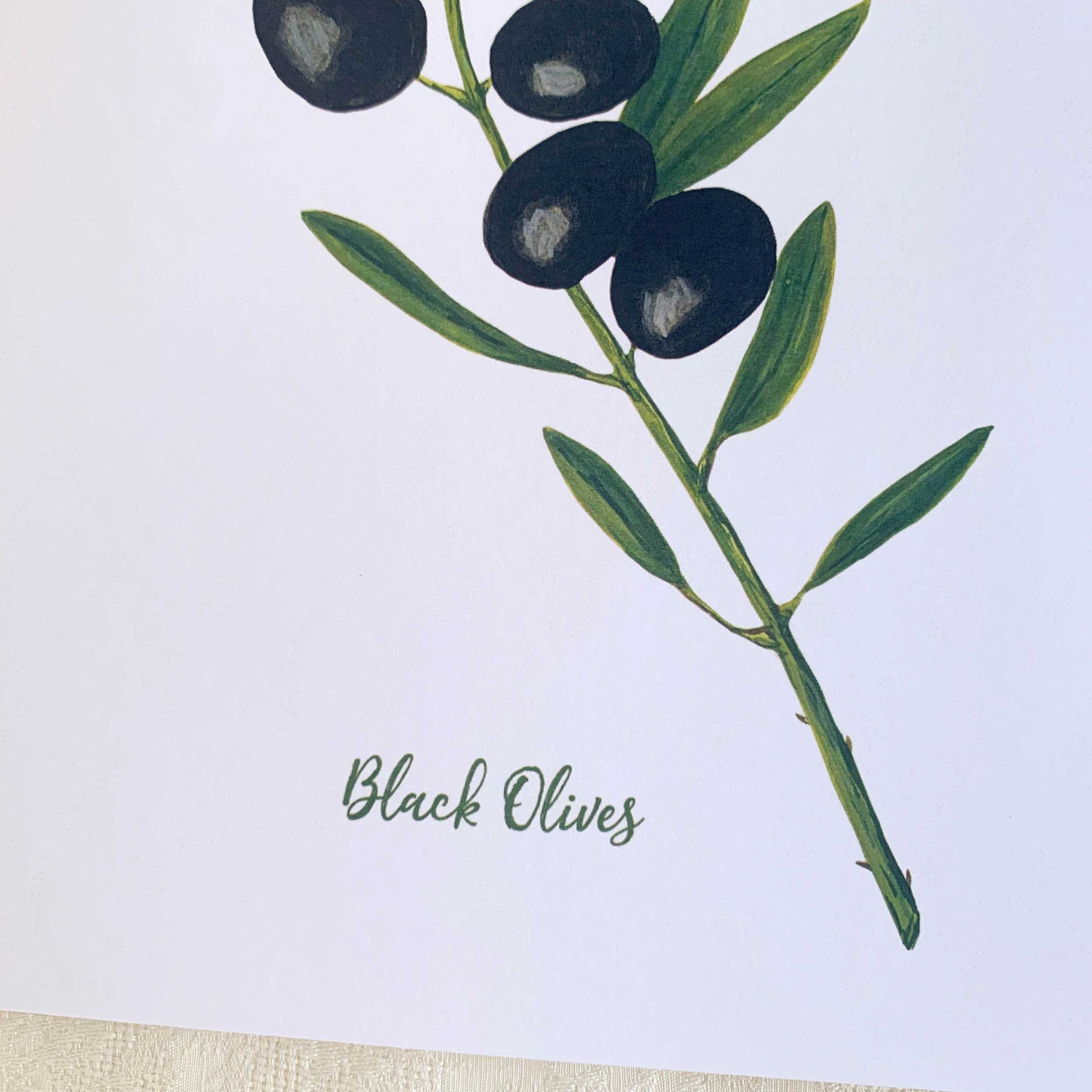 Black Olive Branch 8 x 10 art print on slightly textured card stock