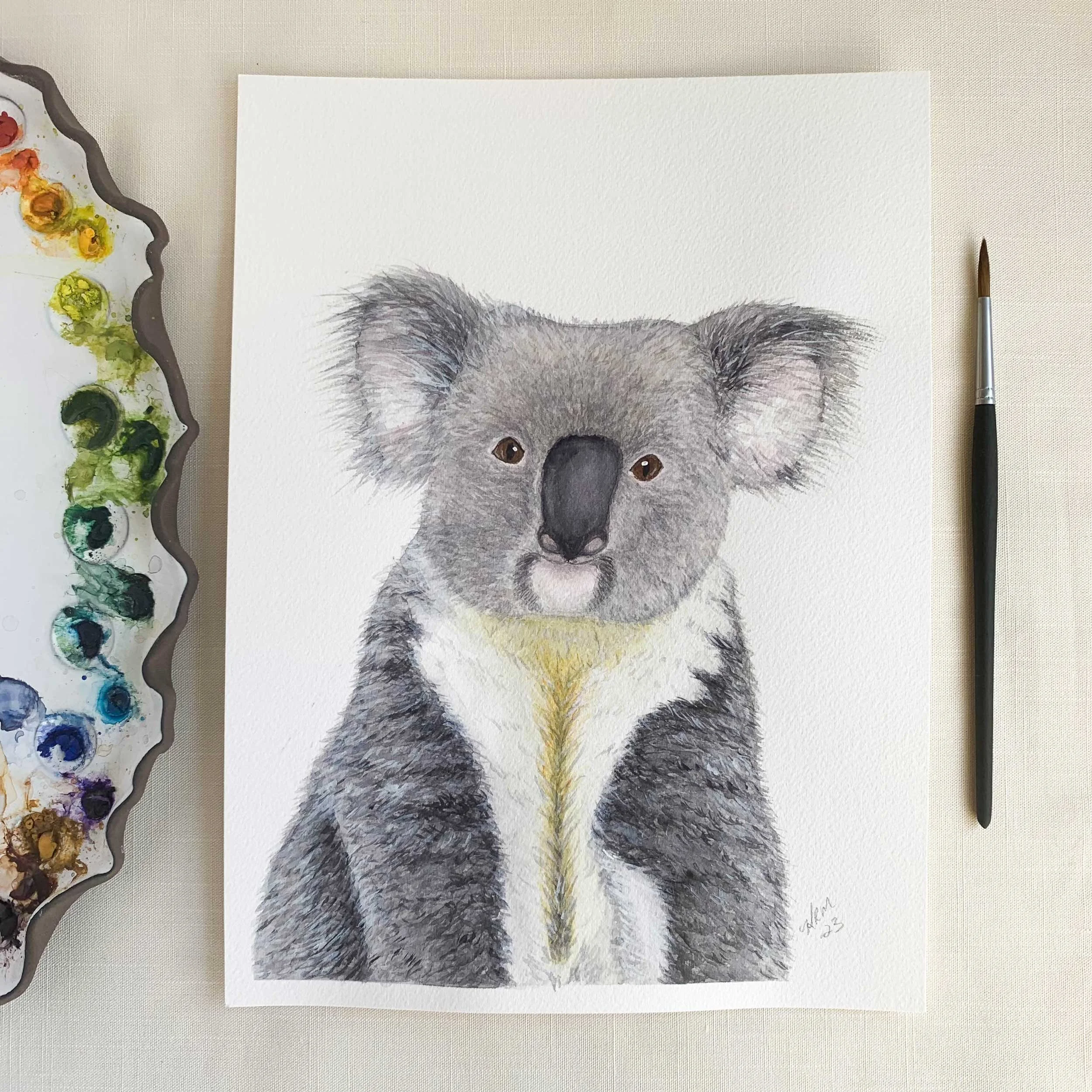 Baby Koala Original Watercolor Painting
