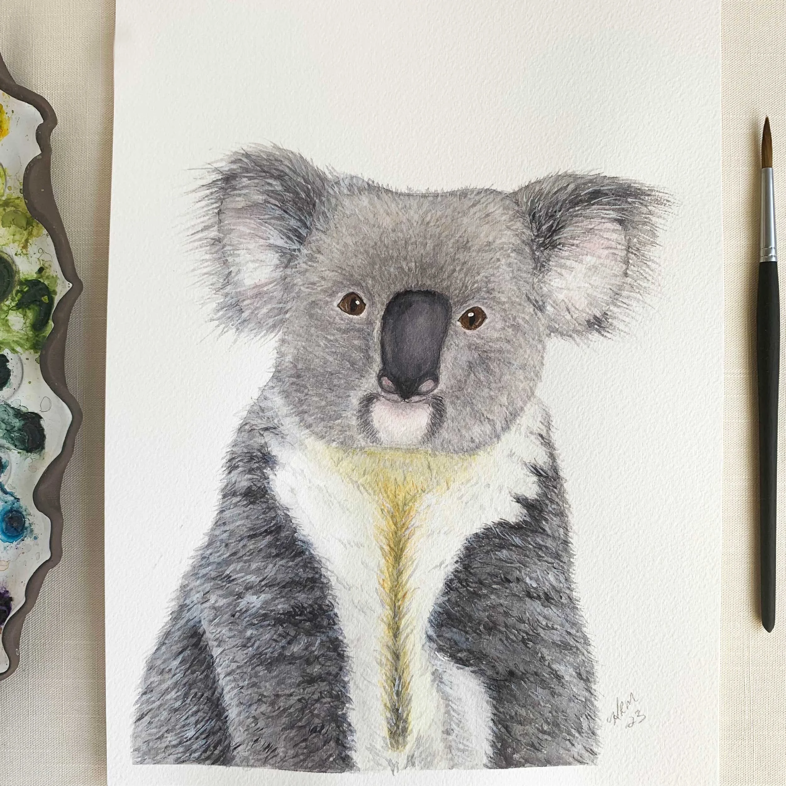 Baby Koala Original Watercolor Painting