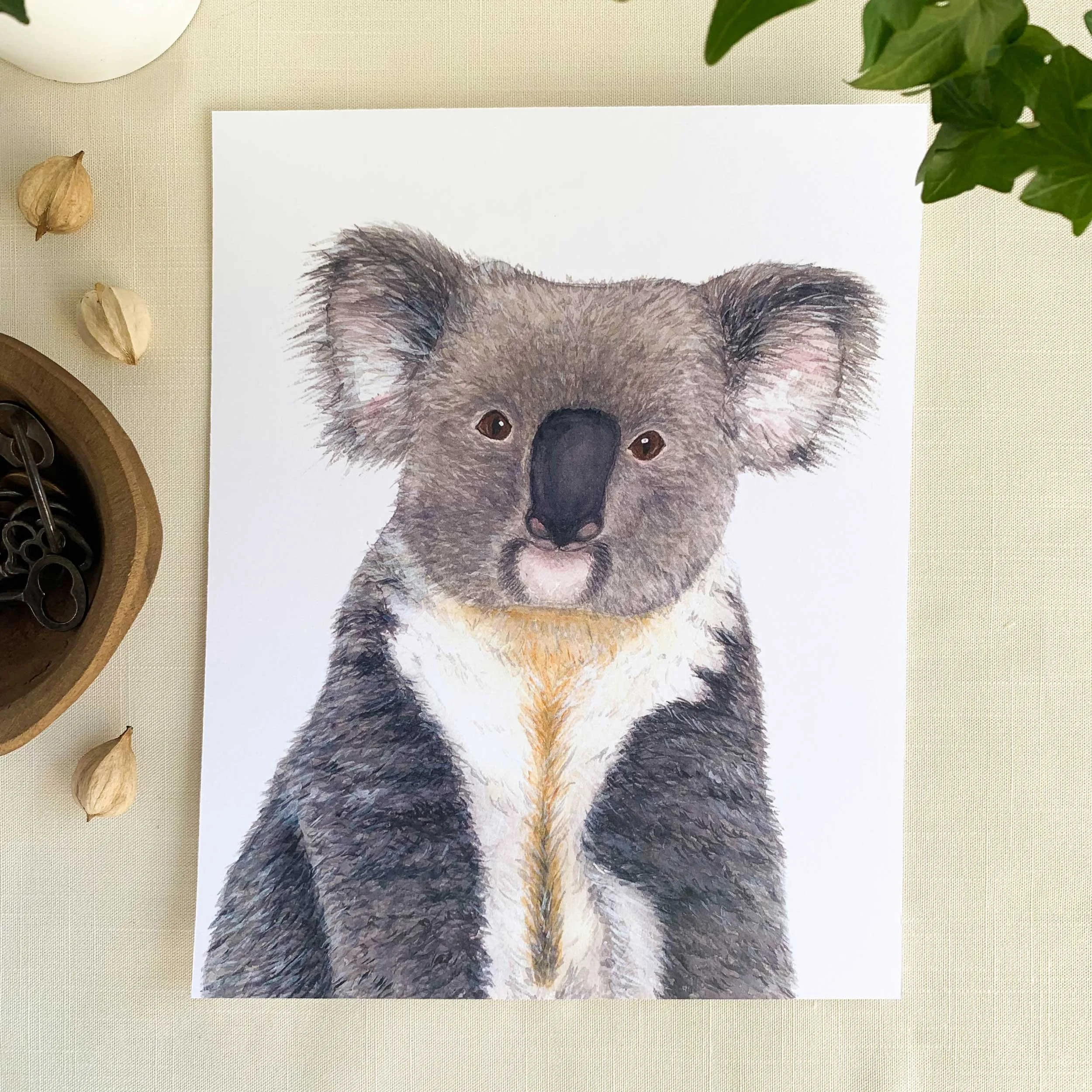 Baby Koala Watercolor Art Print