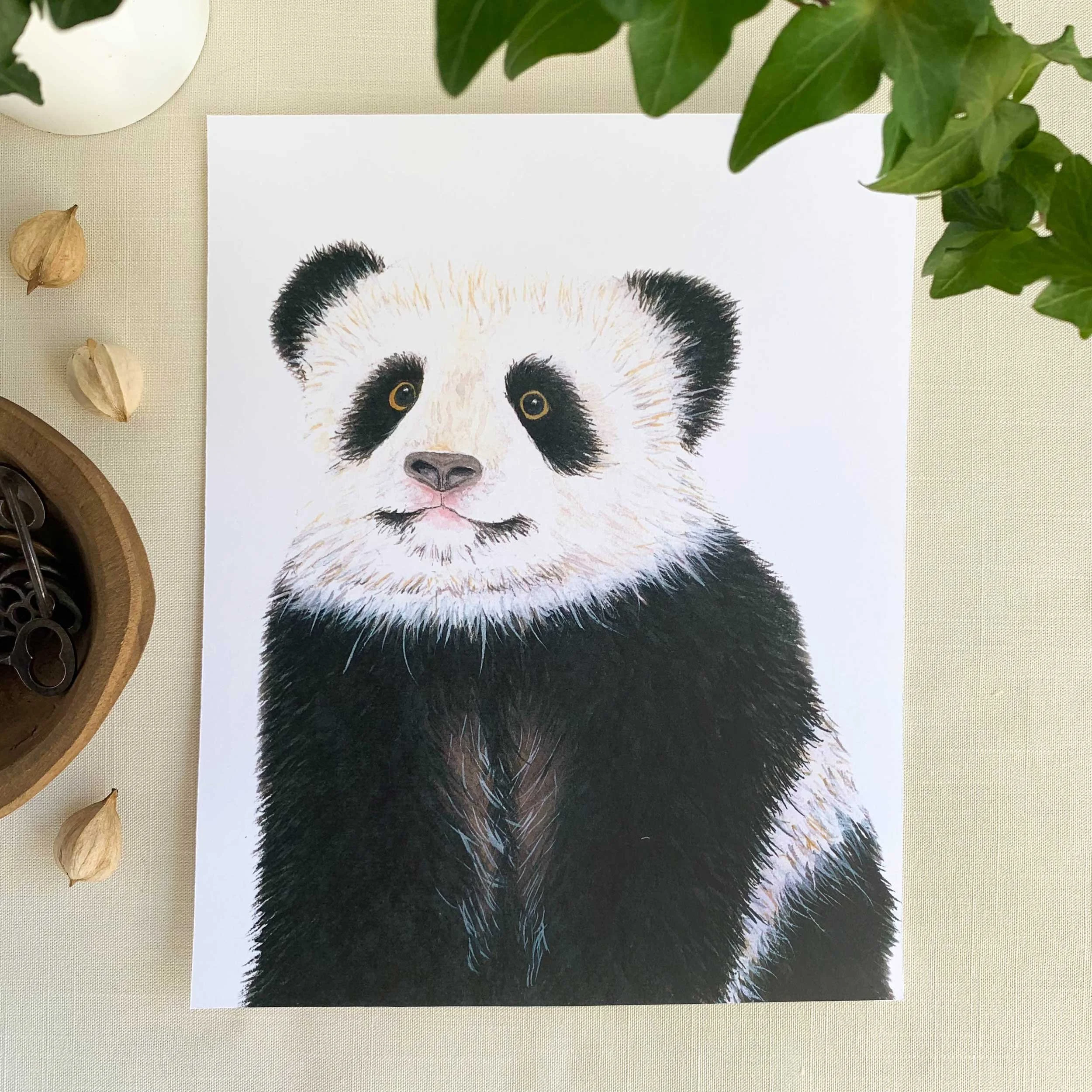Baby Panda Watercolor Art Print