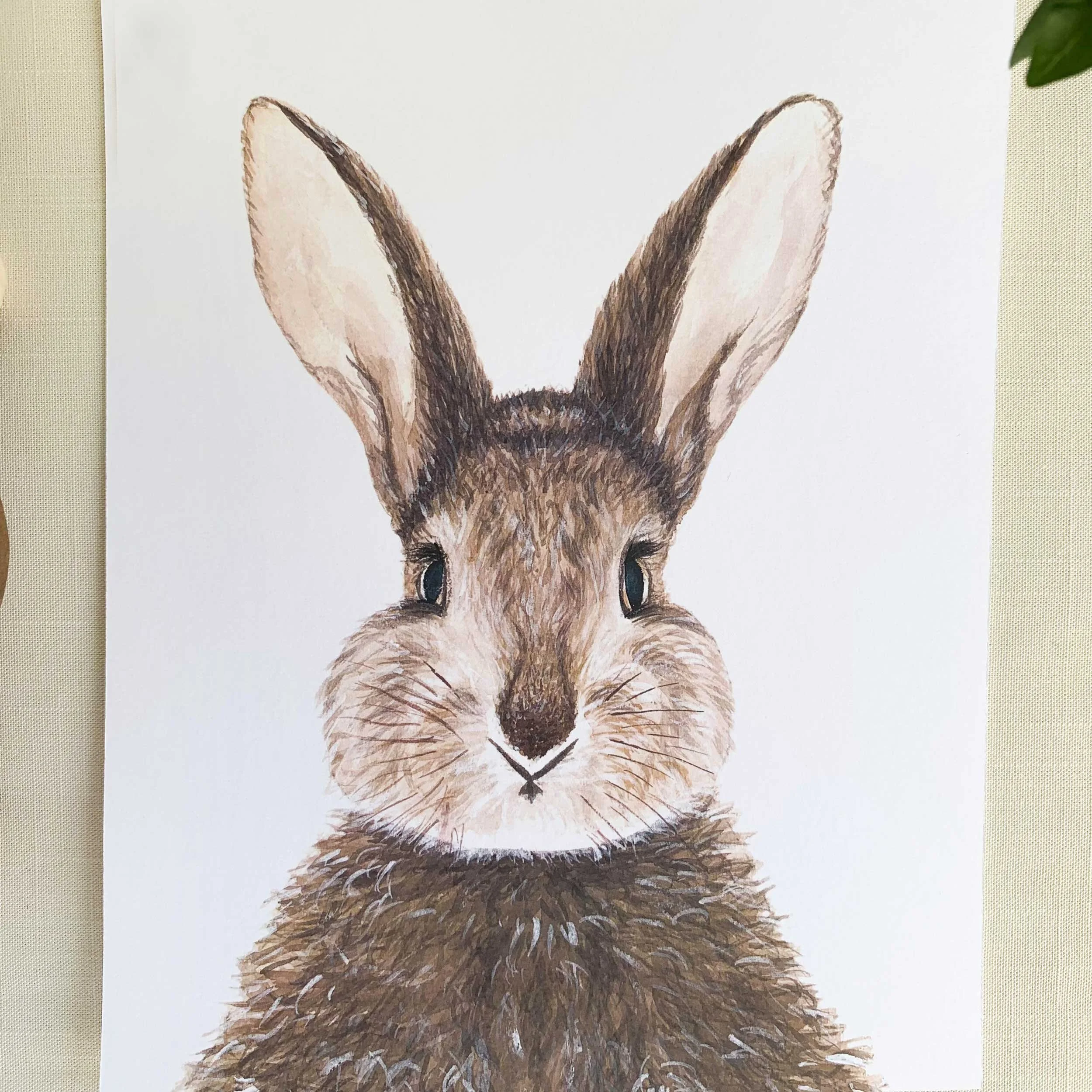 Baby Bunny Watercolor Art Print