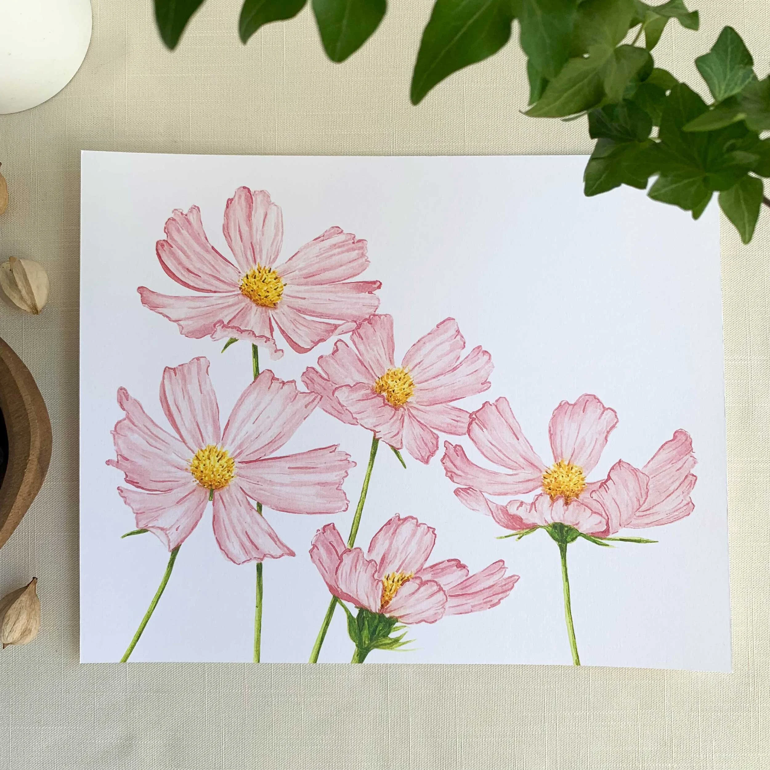 Pink Edge Cosmos Art Print