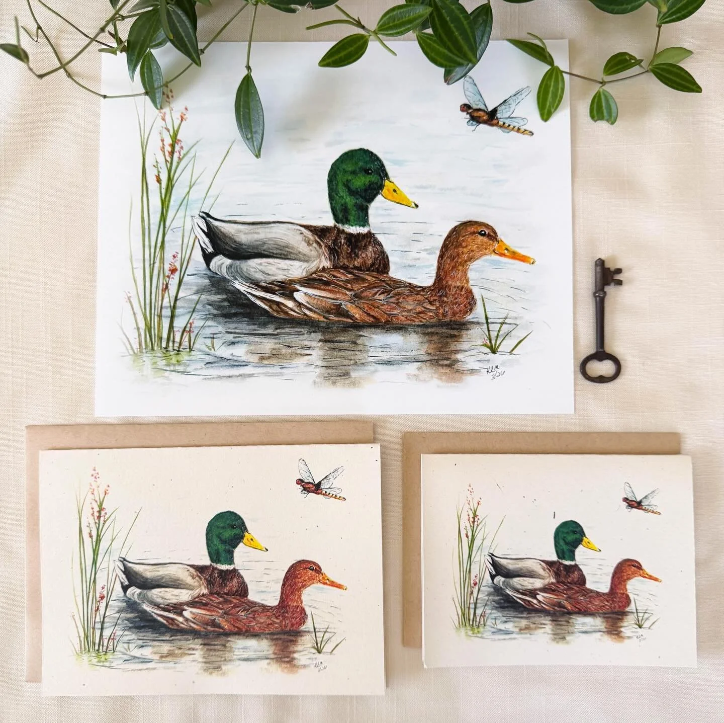 Matching art prints, folded notecards and greeting cards to my new Mallard Duck painting.
#stationery #stationerydesign #stationeryshop #mallardduck #artprintsforsale