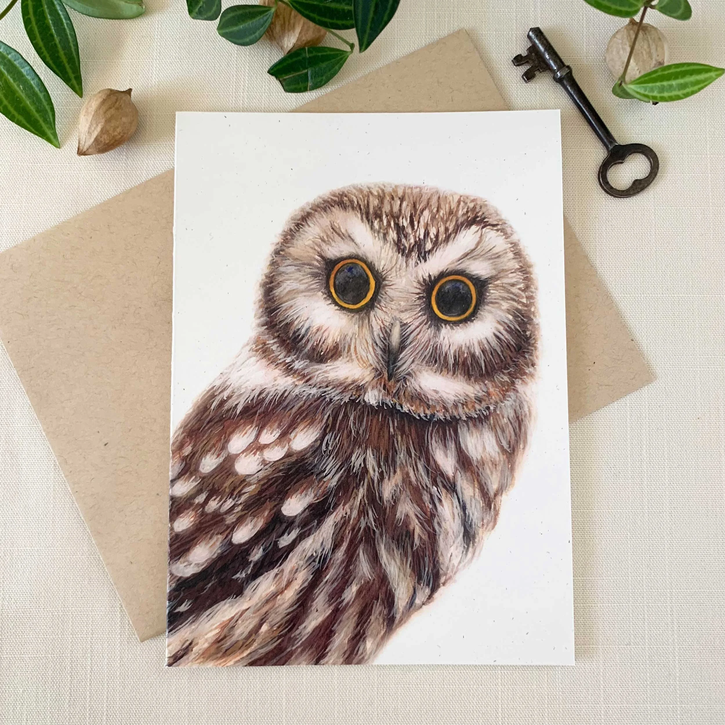 Northern Saw Whet Owl Frameable Greeting Card