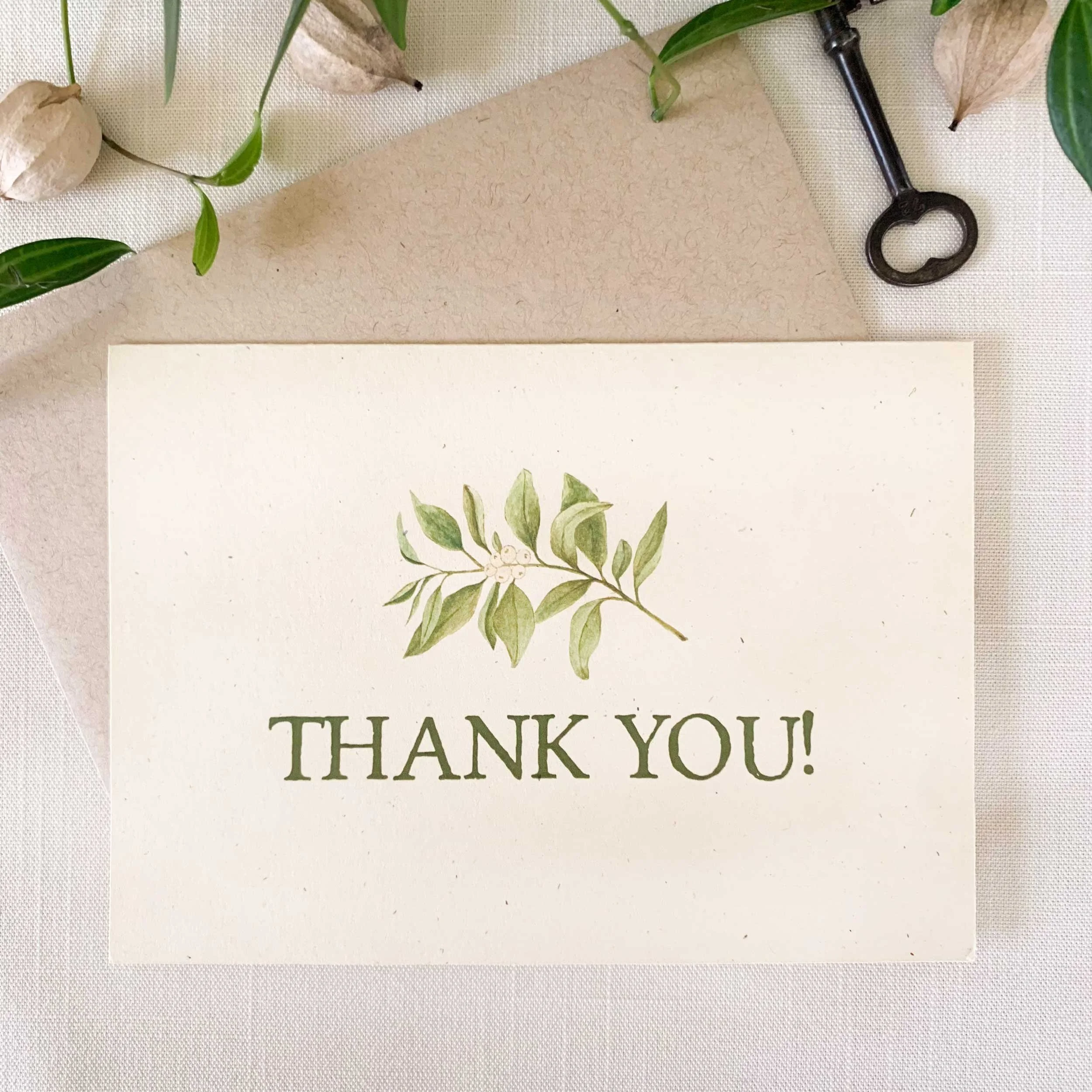 White Berry Thank You Card