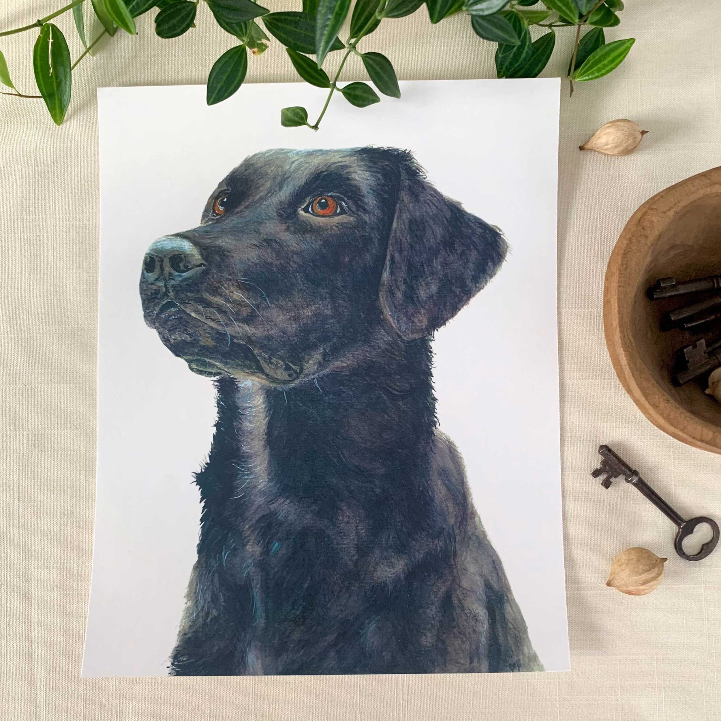 Black Labrador Retriever Art Print
