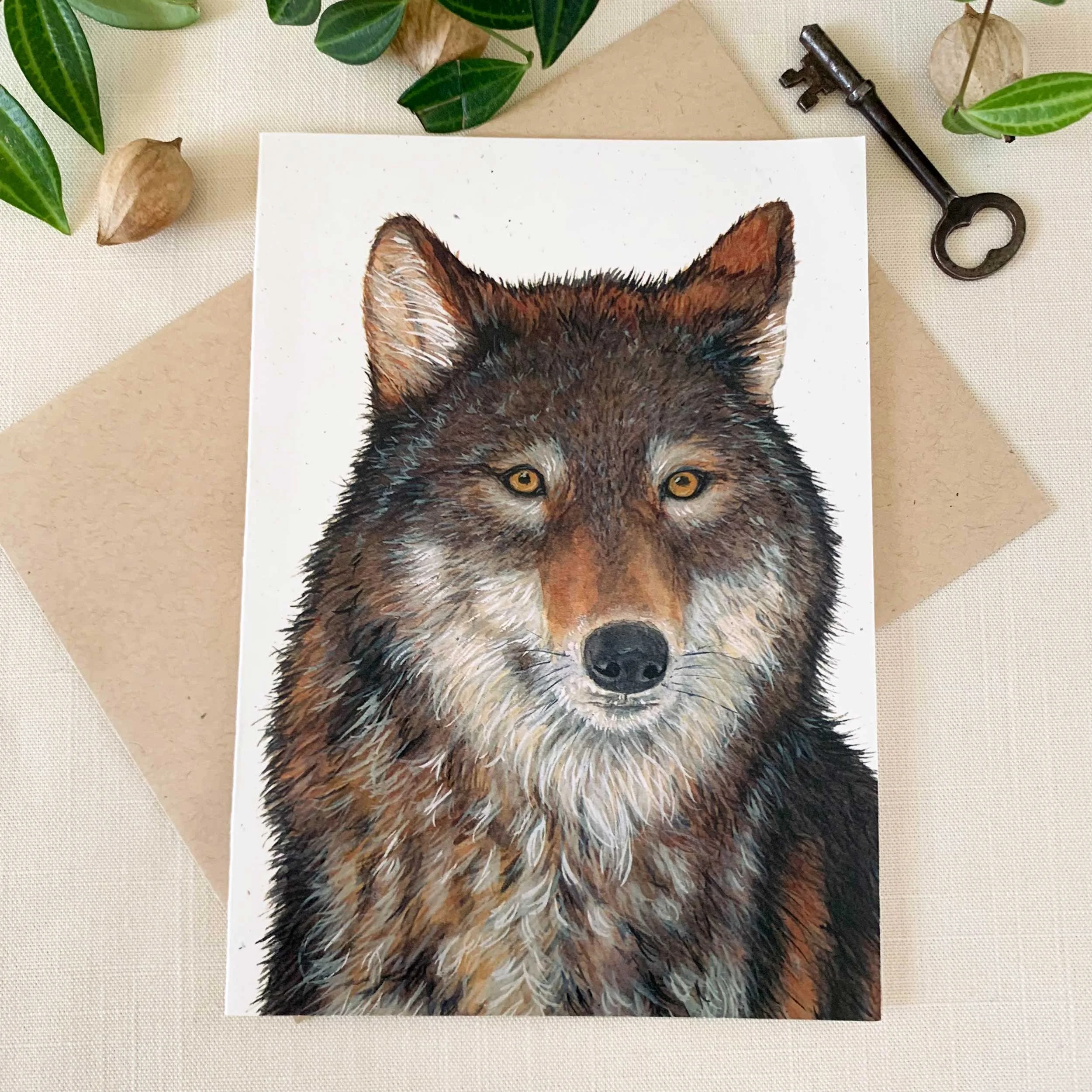 Gray Wolf Frameable Greeting Card