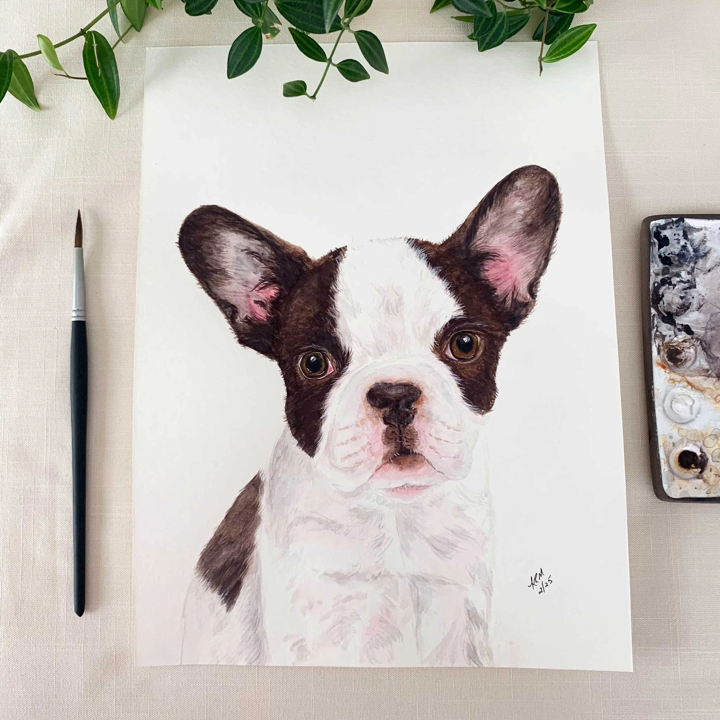 French Bulldog Puppy Original Painting
