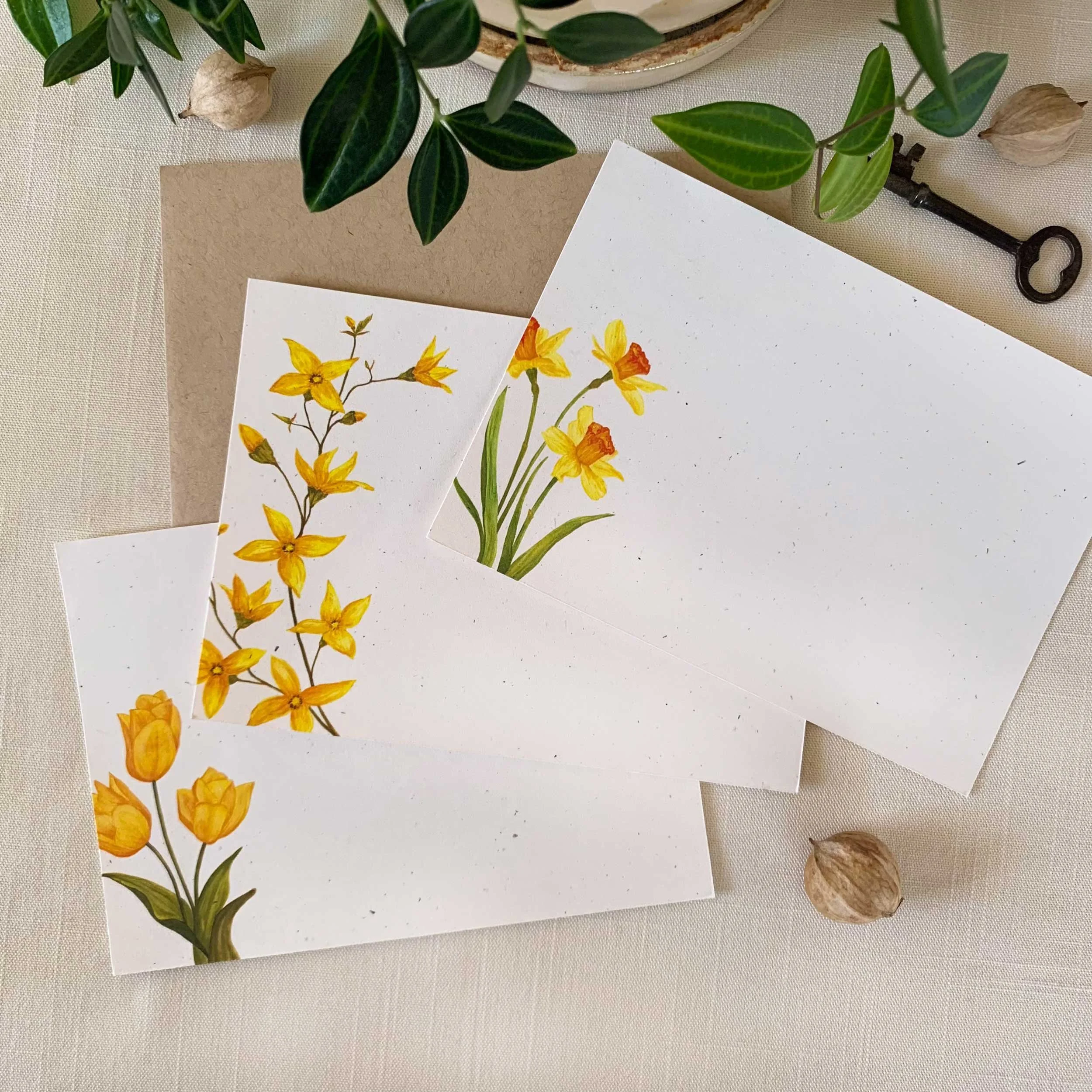 Spring Yellow Flowers Notecard Set