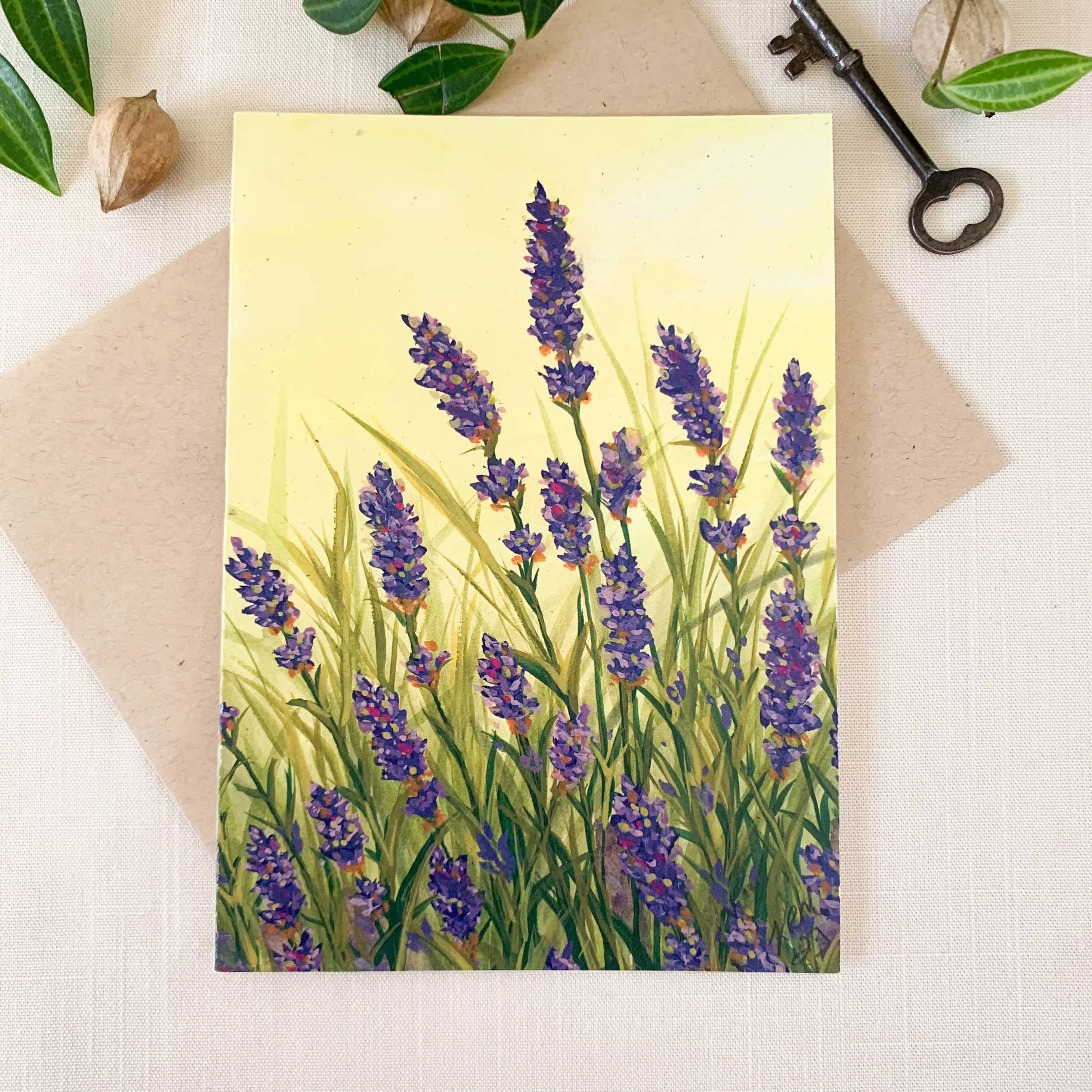 Lavender Fields Portrait Frameable Greeting Card